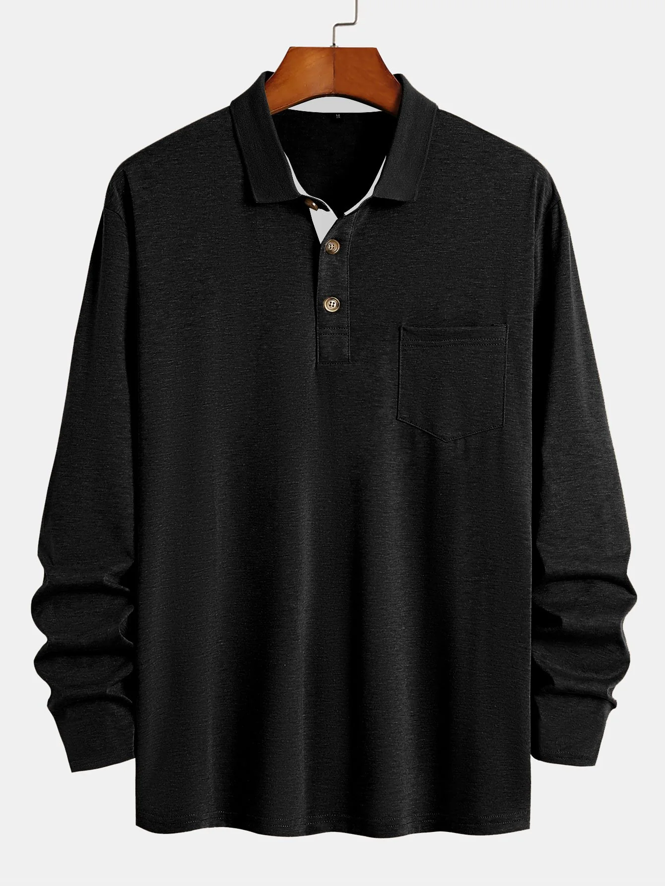 Langarm Poloshirt in normaler Passform - Image 4
