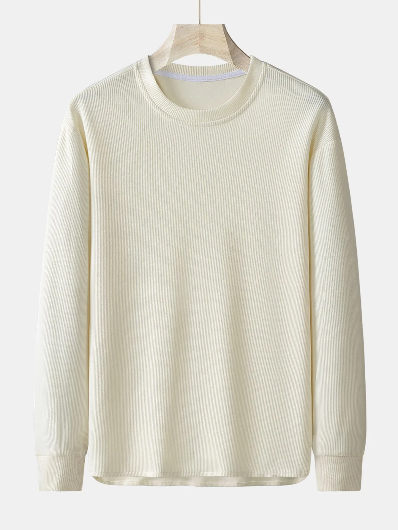 Langarm Relaxed Fit Strick-Ripp T-Shirt - Image 2