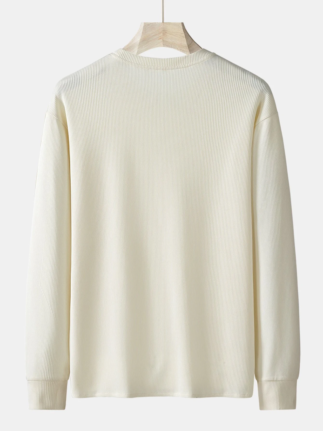 Langarm Relaxed Fit Strick-Ripp T-Shirt - Image 5