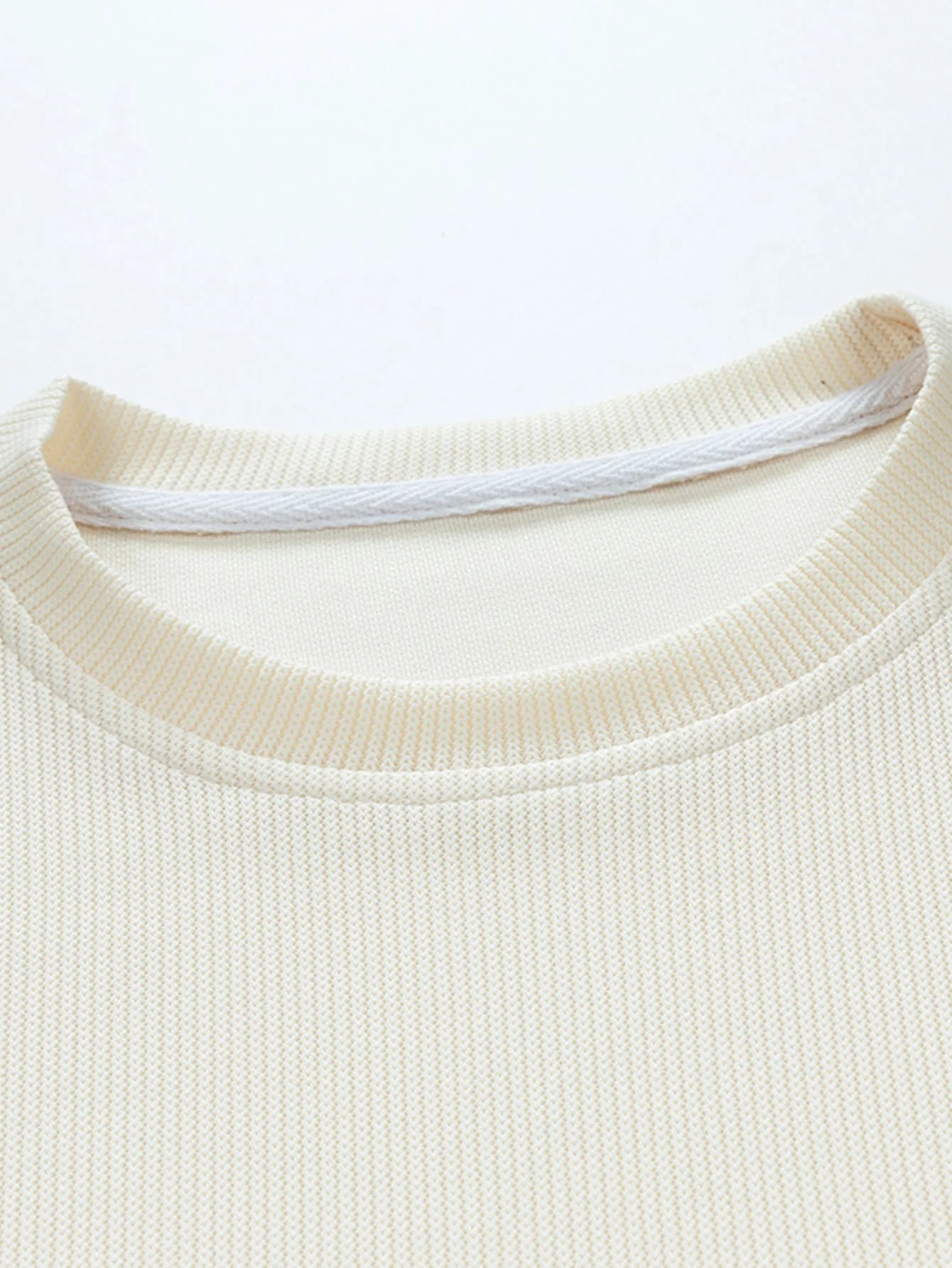 Langarm Relaxed Fit Strick-Ripp T-Shirt - Image 6