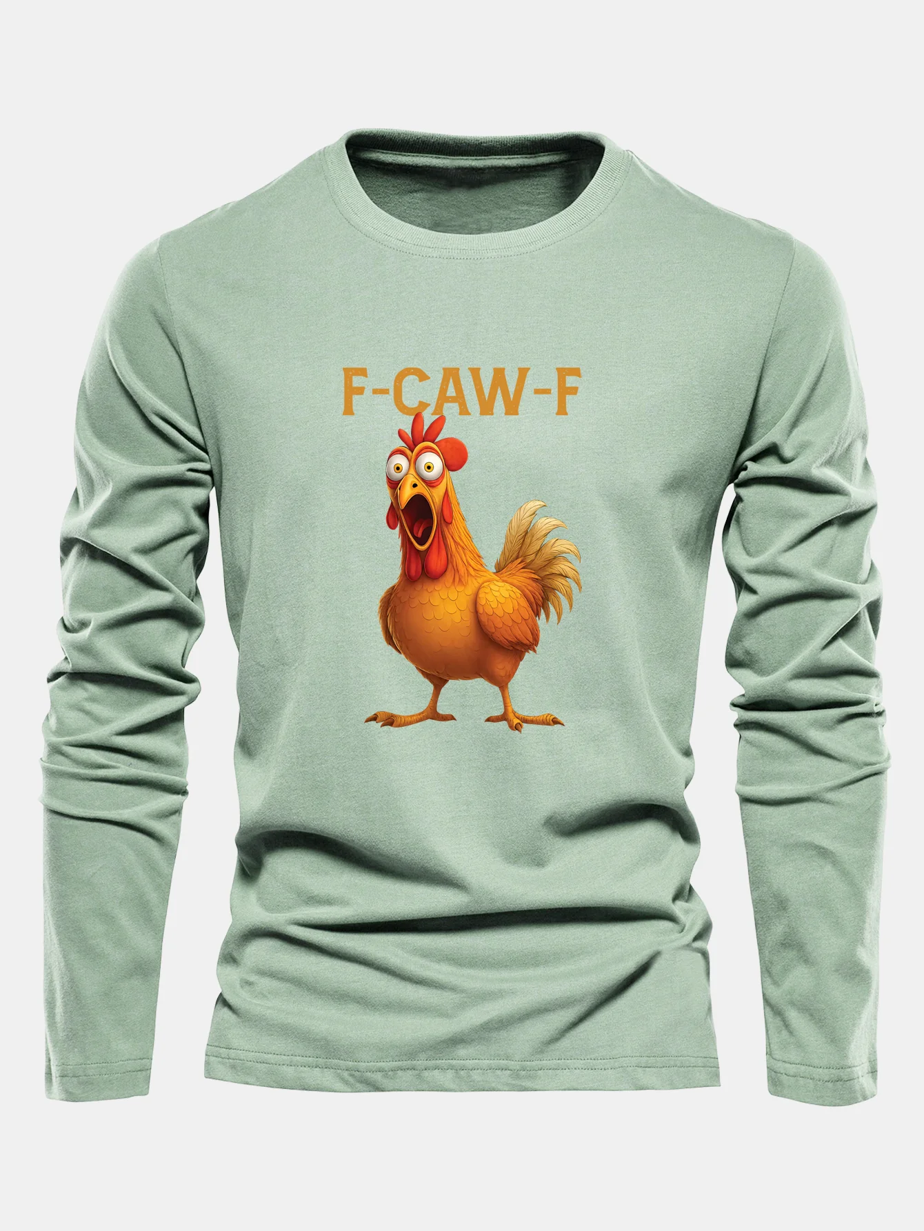 Langarm Baumwoll-T-Shirt mit Hahn-Print - Image 10