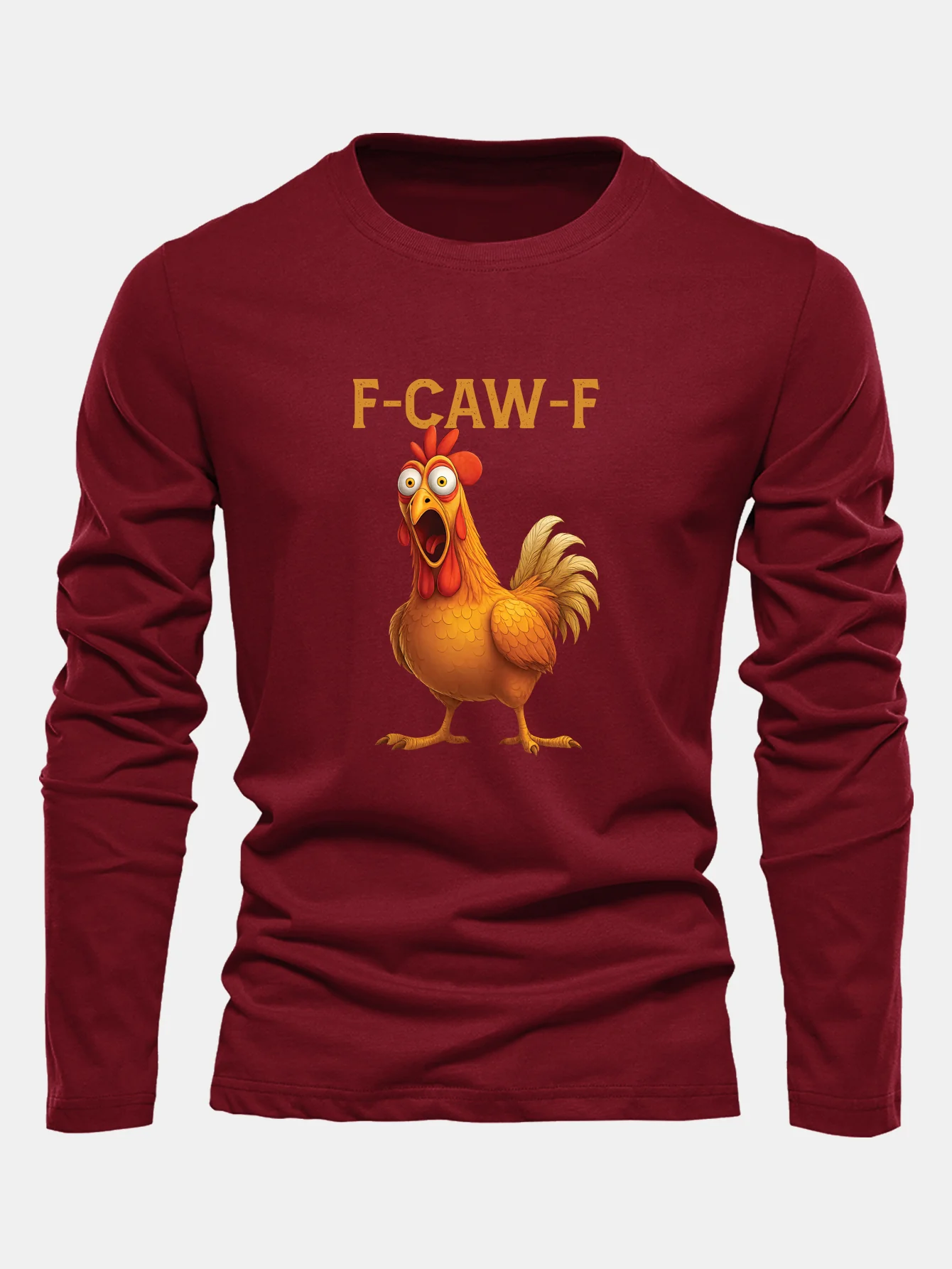 Langarm Baumwoll-T-Shirt mit Hahn-Print - Image 3