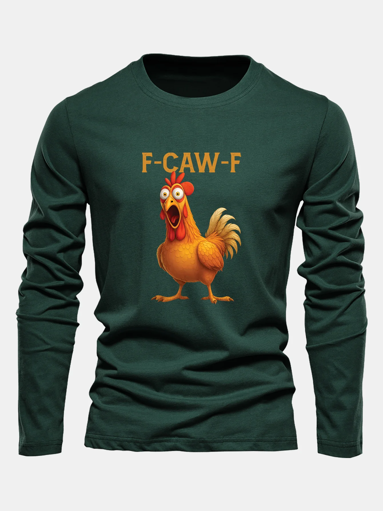 Langarm Baumwoll-T-Shirt mit Hahn-Print - Image 4