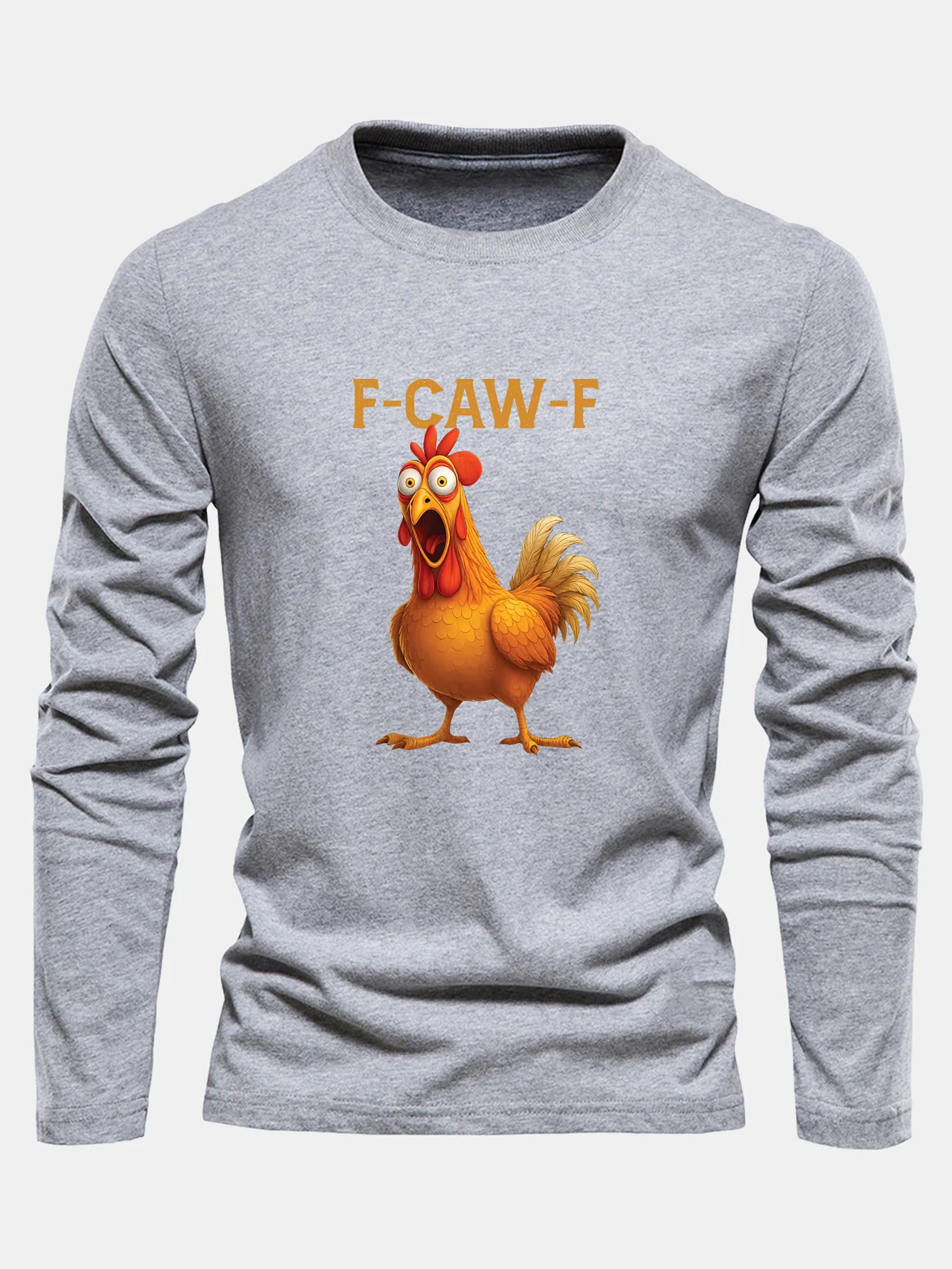Langarm Baumwoll-T-Shirt mit Hahn-Print - Image 9