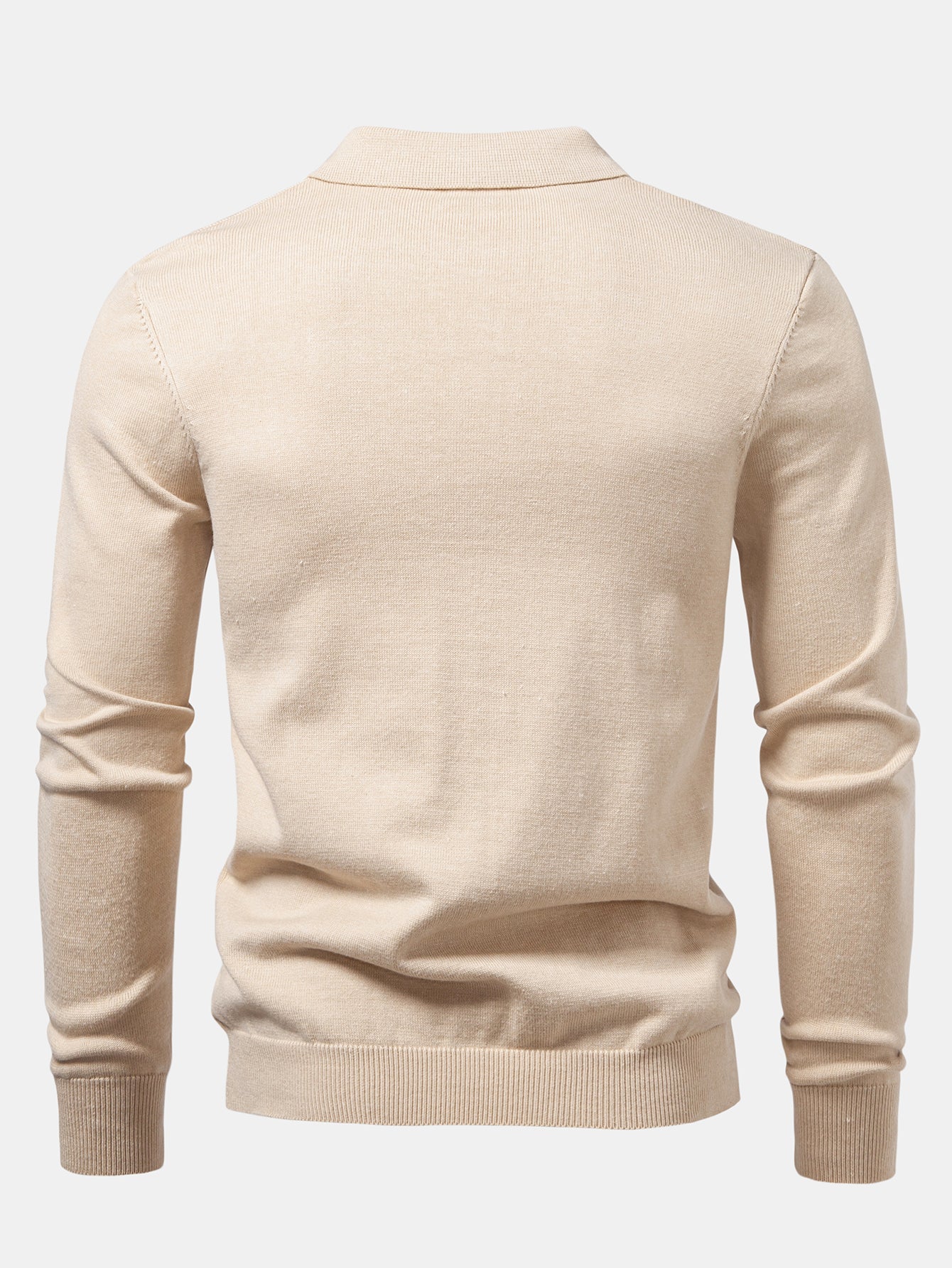 Langarm gestreiftes Strick-Poloshirt - Image 2