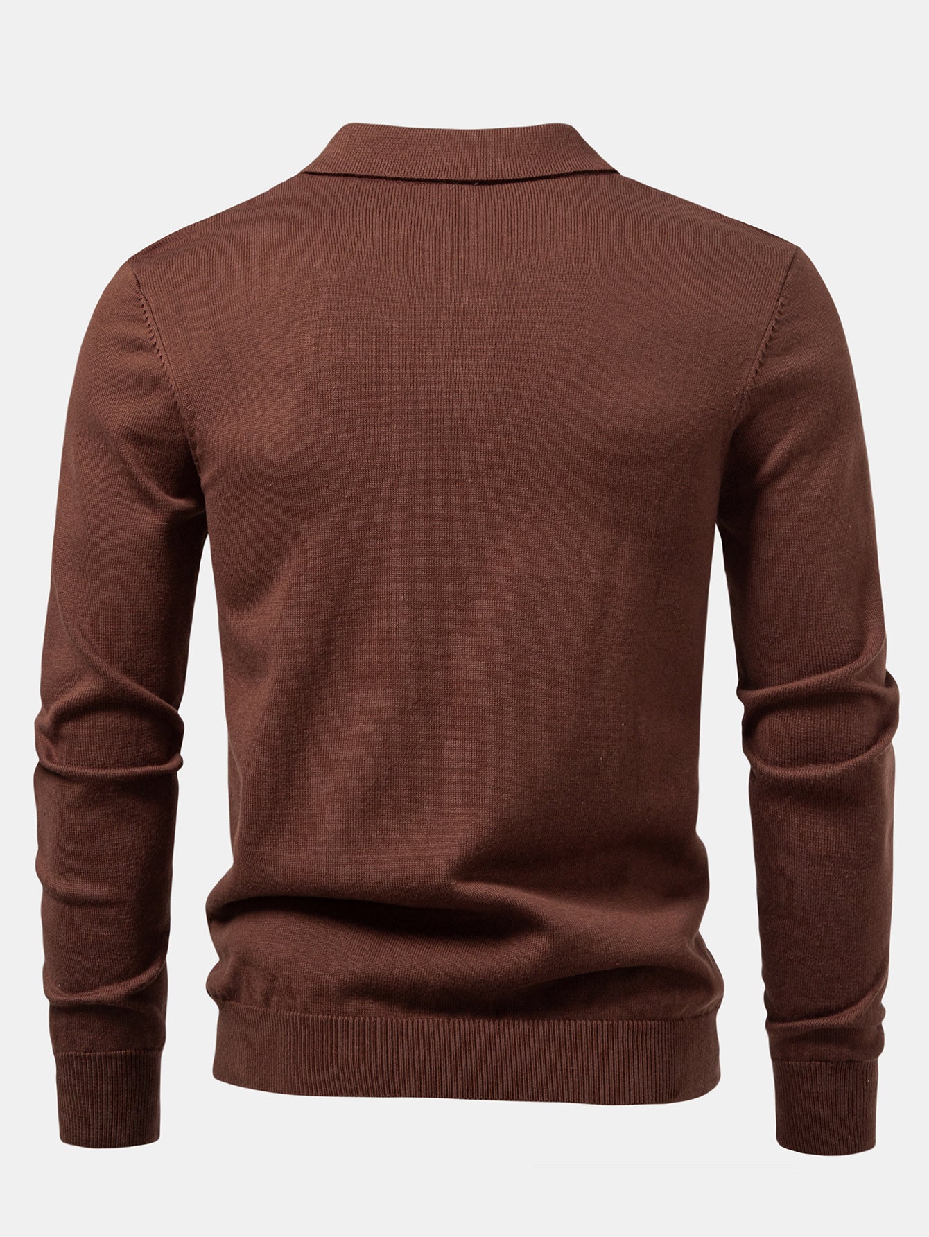 Langarm gestreiftes Strick-Poloshirt - Image 6