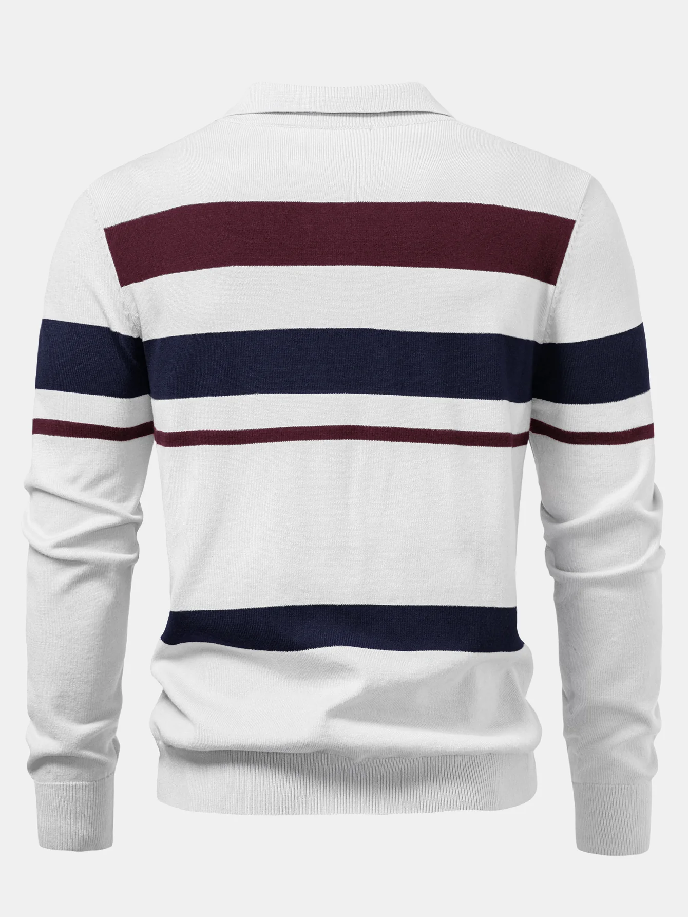 Langarm gestreiftes Strick-Poloshirt - Image 8