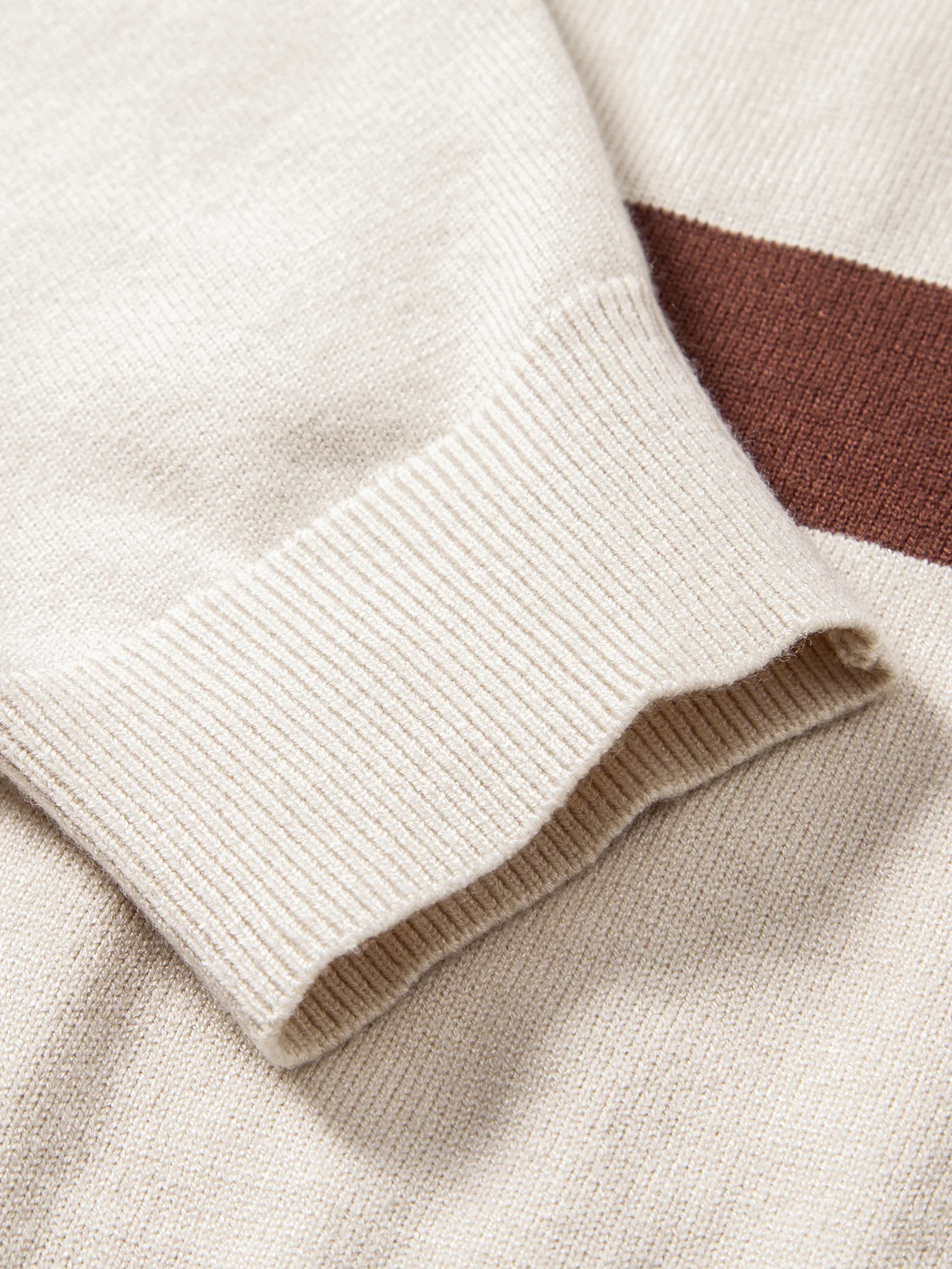 Langarm gestreiftes Strick-Poloshirt - Image 12