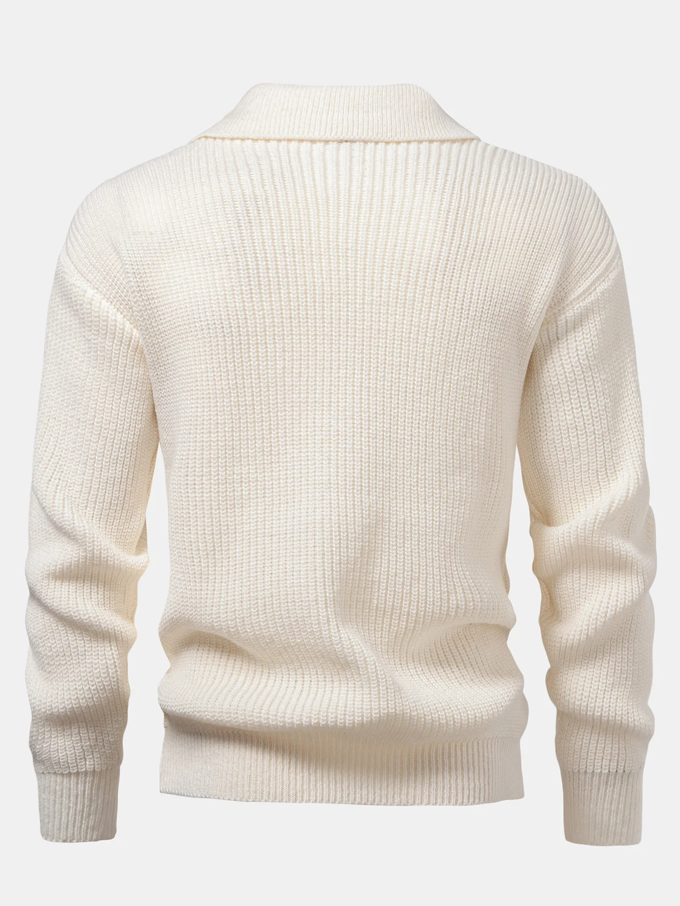 Langärmliges strukturiertes Strick-Poloshirt - Image 2