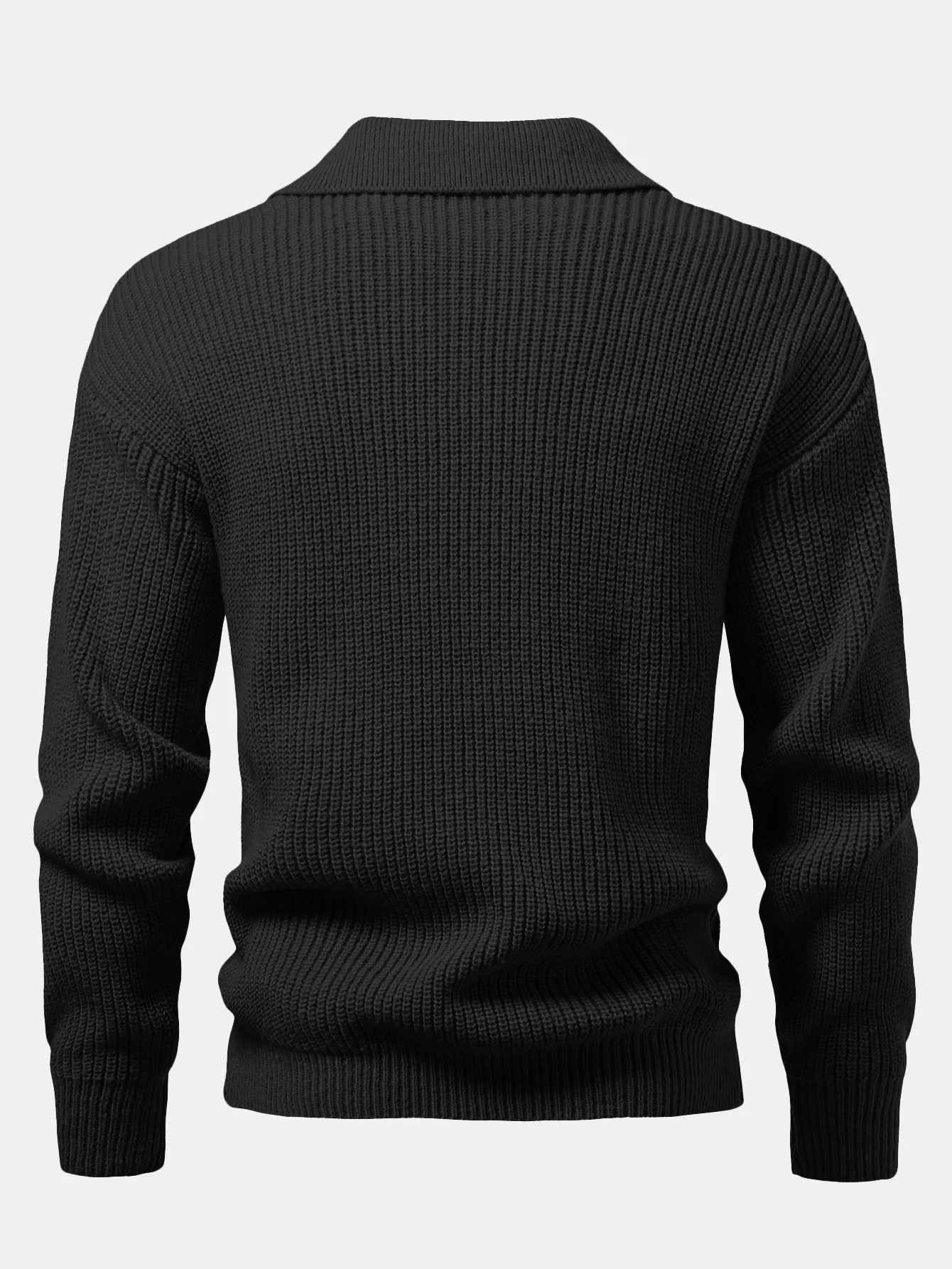 Langärmliges strukturiertes Strick-Poloshirt - Image 4