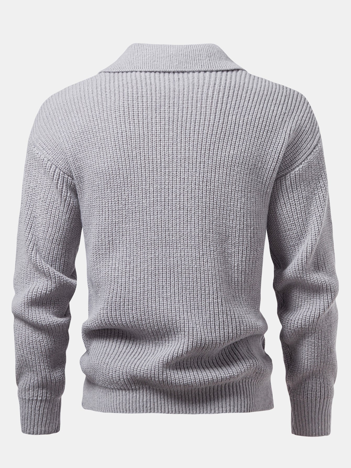 Langärmliges strukturiertes Strick-Poloshirt - Image 6