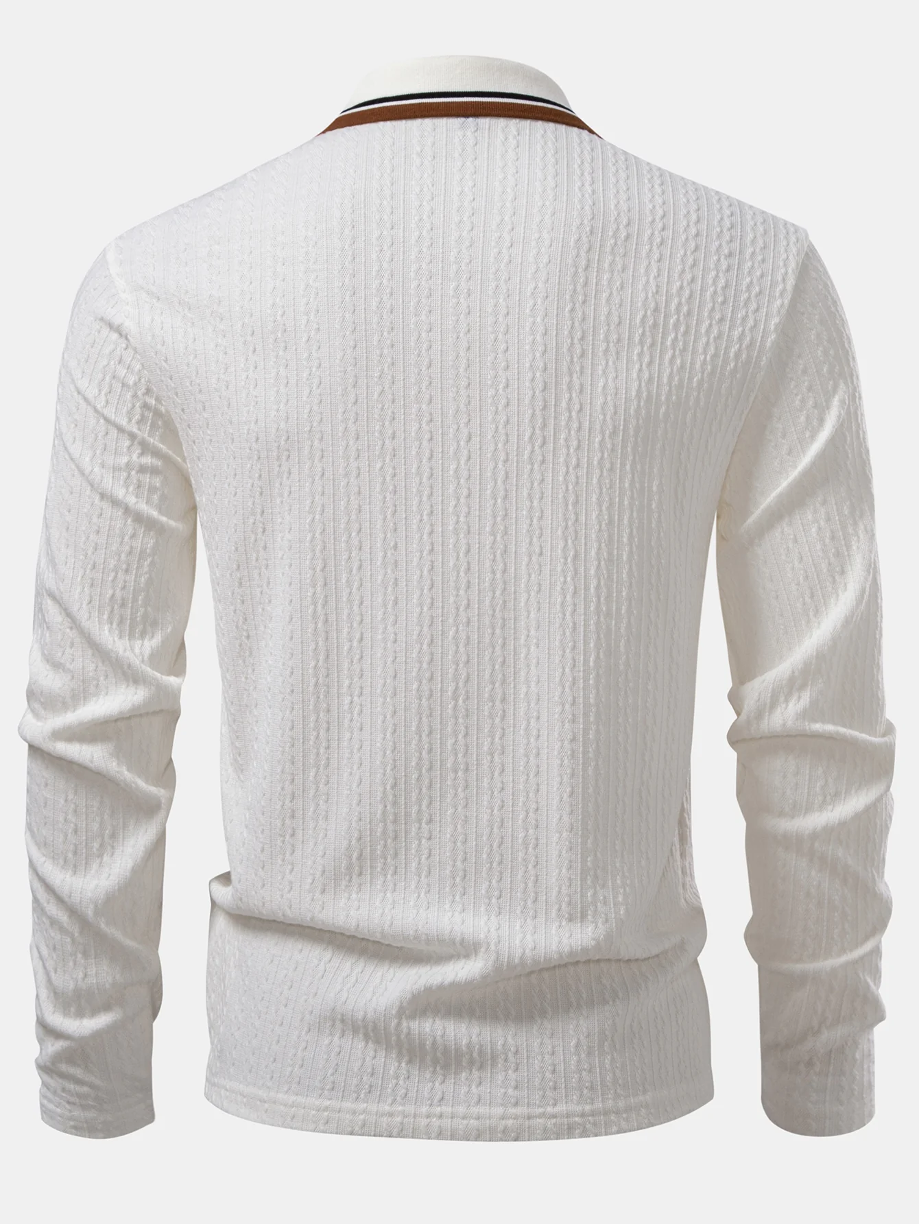 Langarm Twist Jacquard Poloshirts Shirt - Image 12