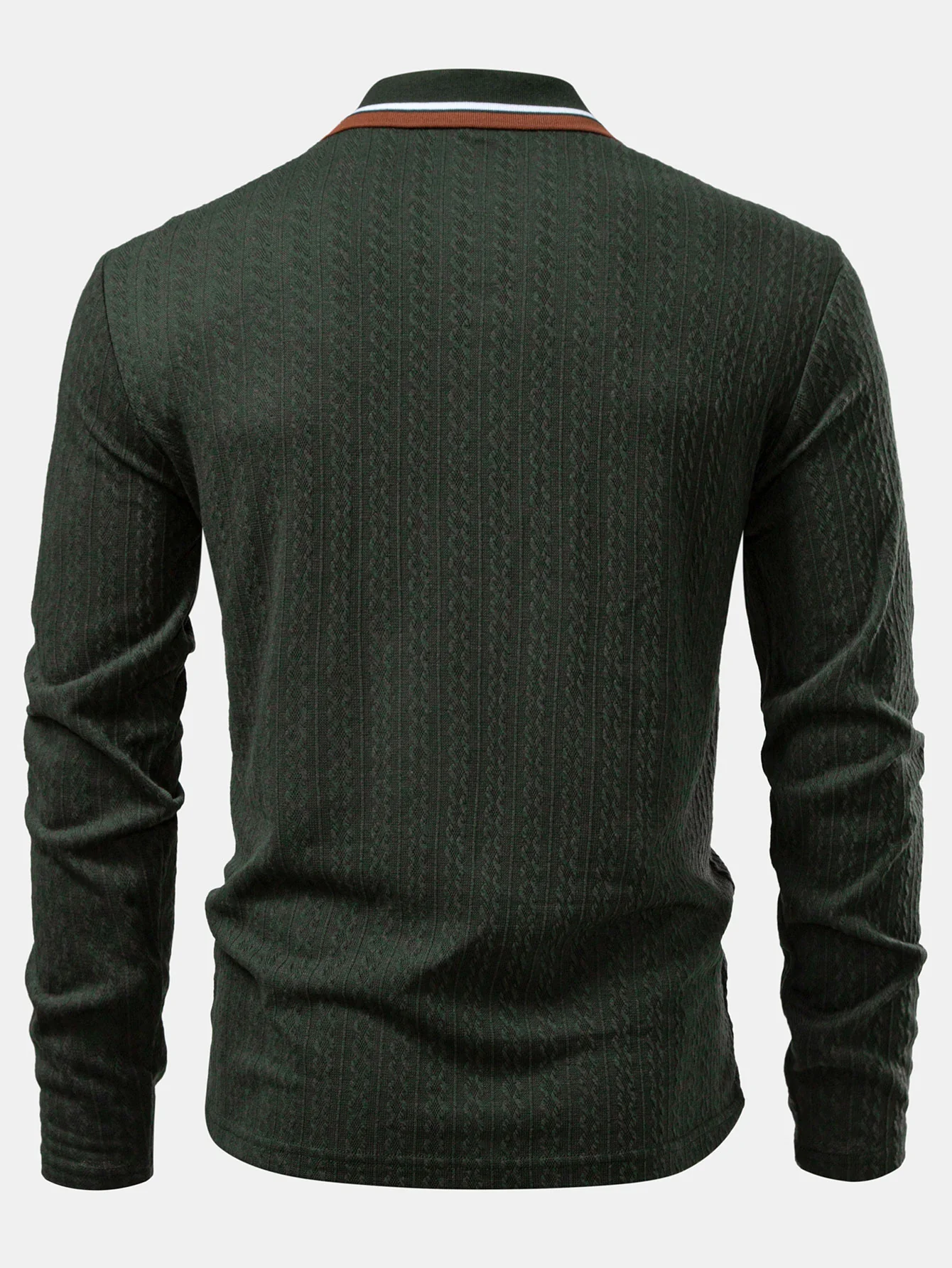 Langarm Twist Jacquard Poloshirts Shirt - Image 2