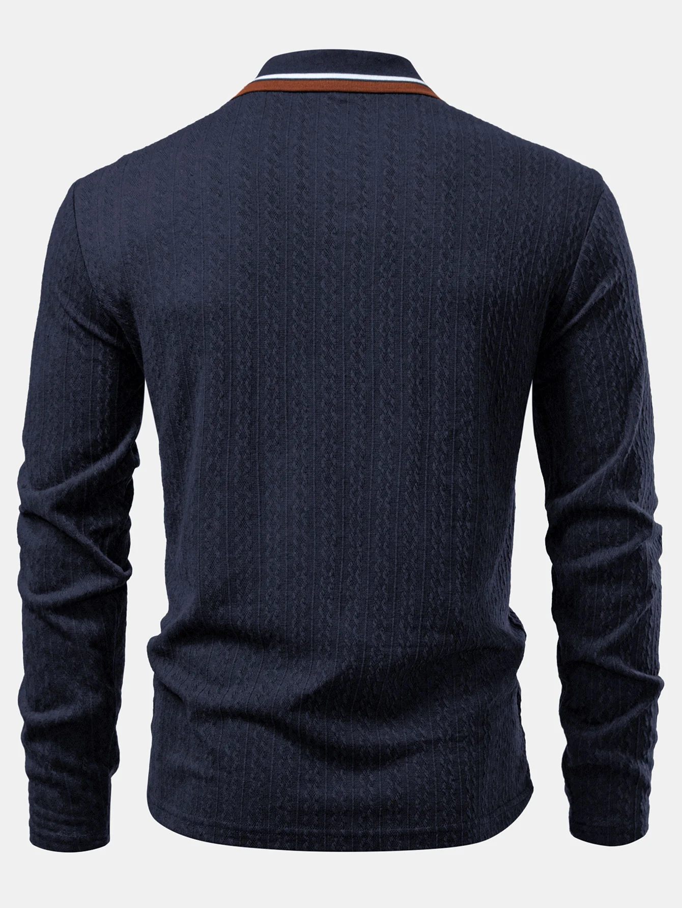 Langarm Twist Jacquard Poloshirts Shirt - Image 4