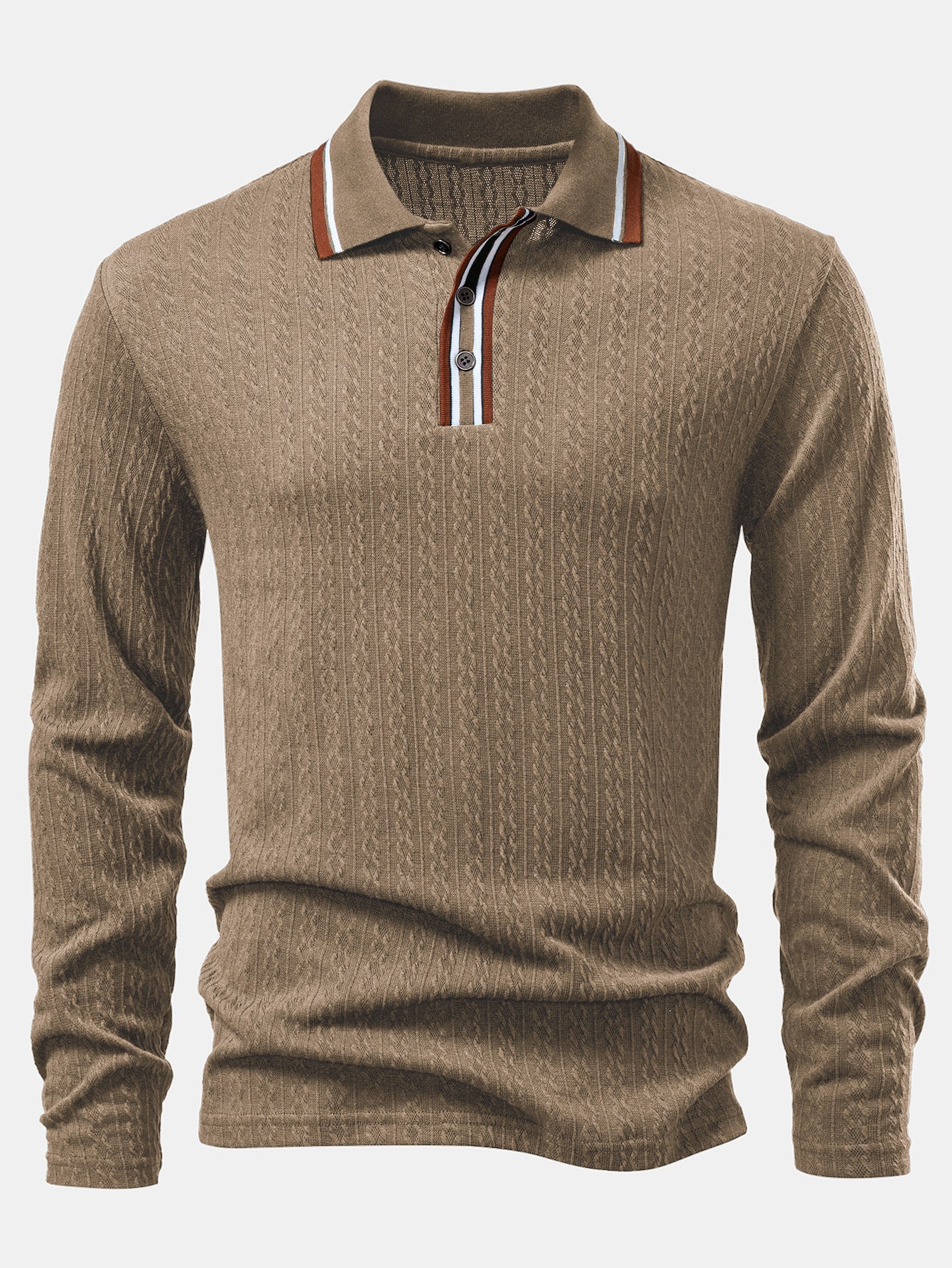 Langarm Twist Jacquard Poloshirts Shirt - Image 5