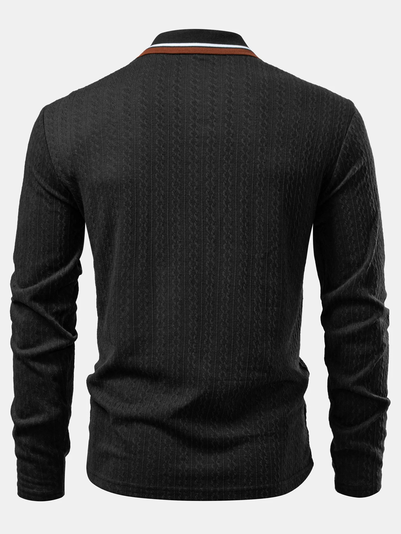 Langarm Twist Jacquard Poloshirts Shirt - Image 8
