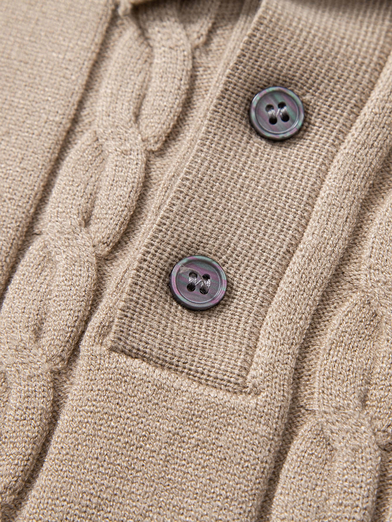 Langarm Twist Strick Poloshirts Shirt - Image 12
