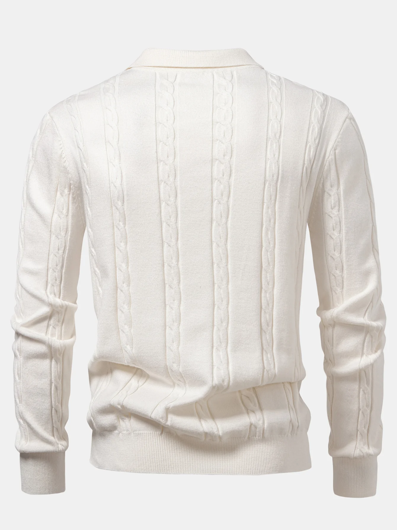 Langarm Twist Strick Poloshirts Shirt - Image 4