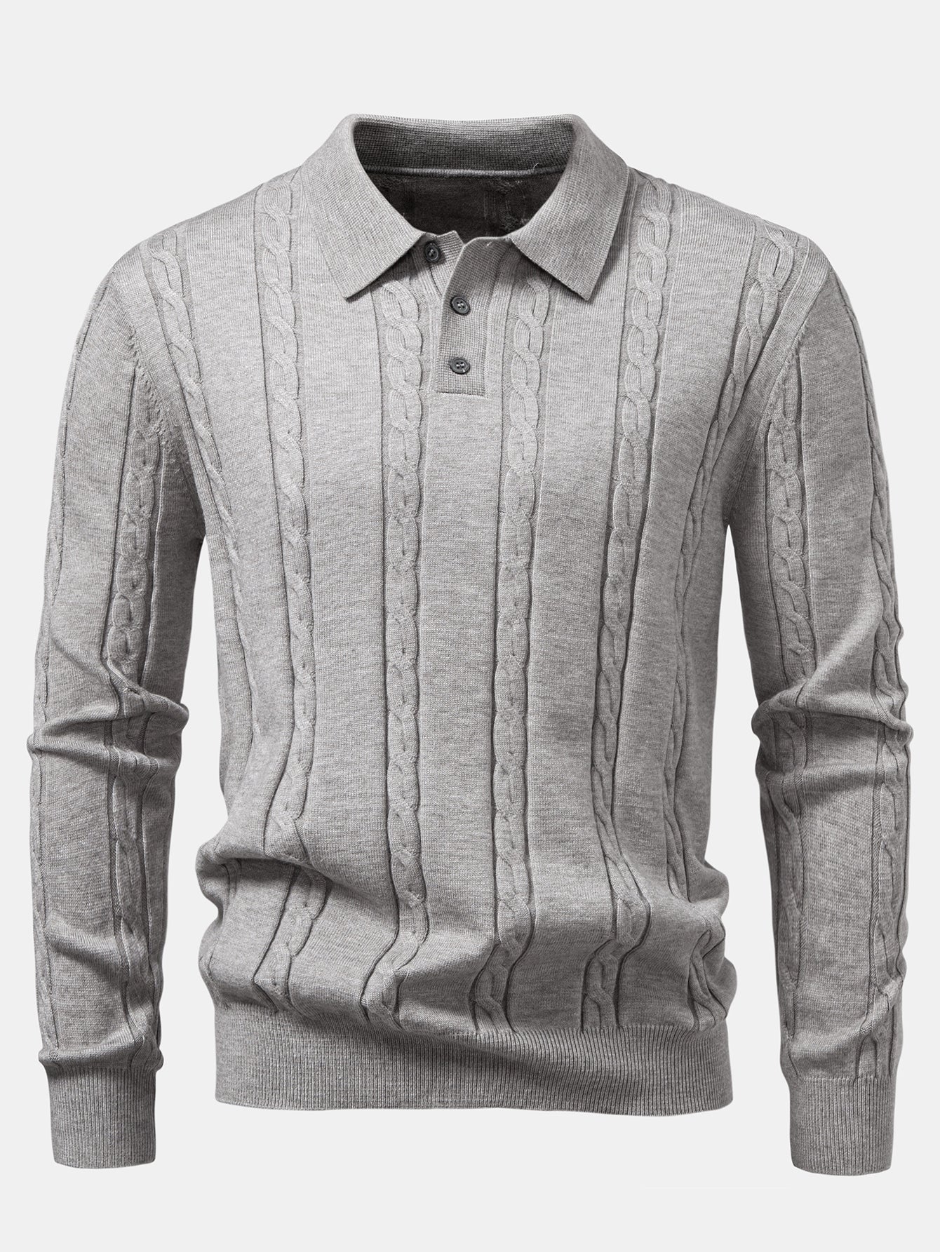 Langarm Twist Strick Poloshirts Shirt - Image 5
