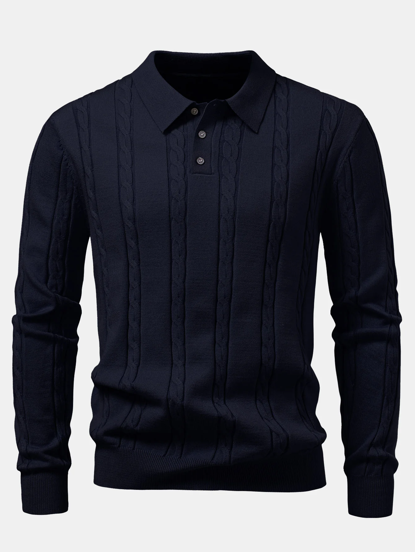 Langarm Twist Strick Poloshirts Shirt - Image 7