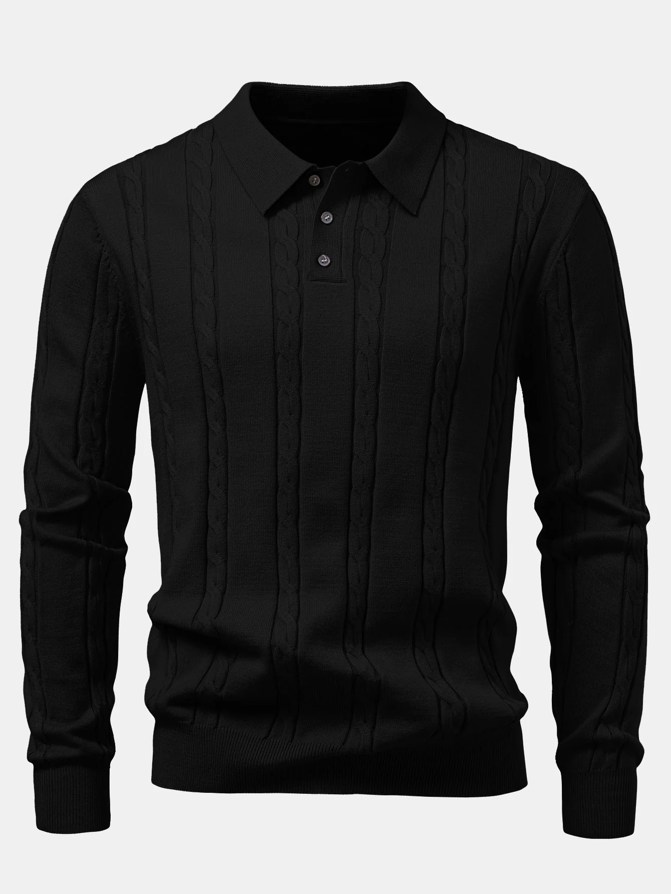 Langarm Twist Strick Poloshirts Shirt - Image 9