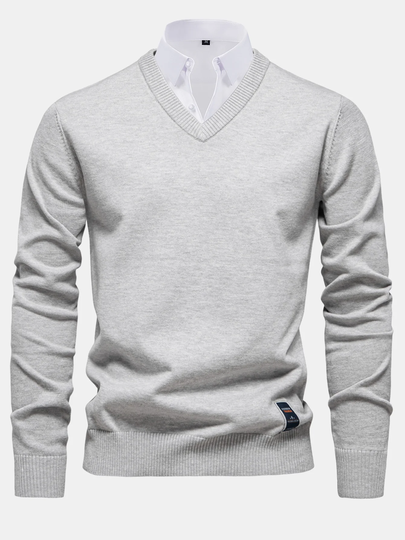 Langarm V-Ausschnitt Pullover - Image 11