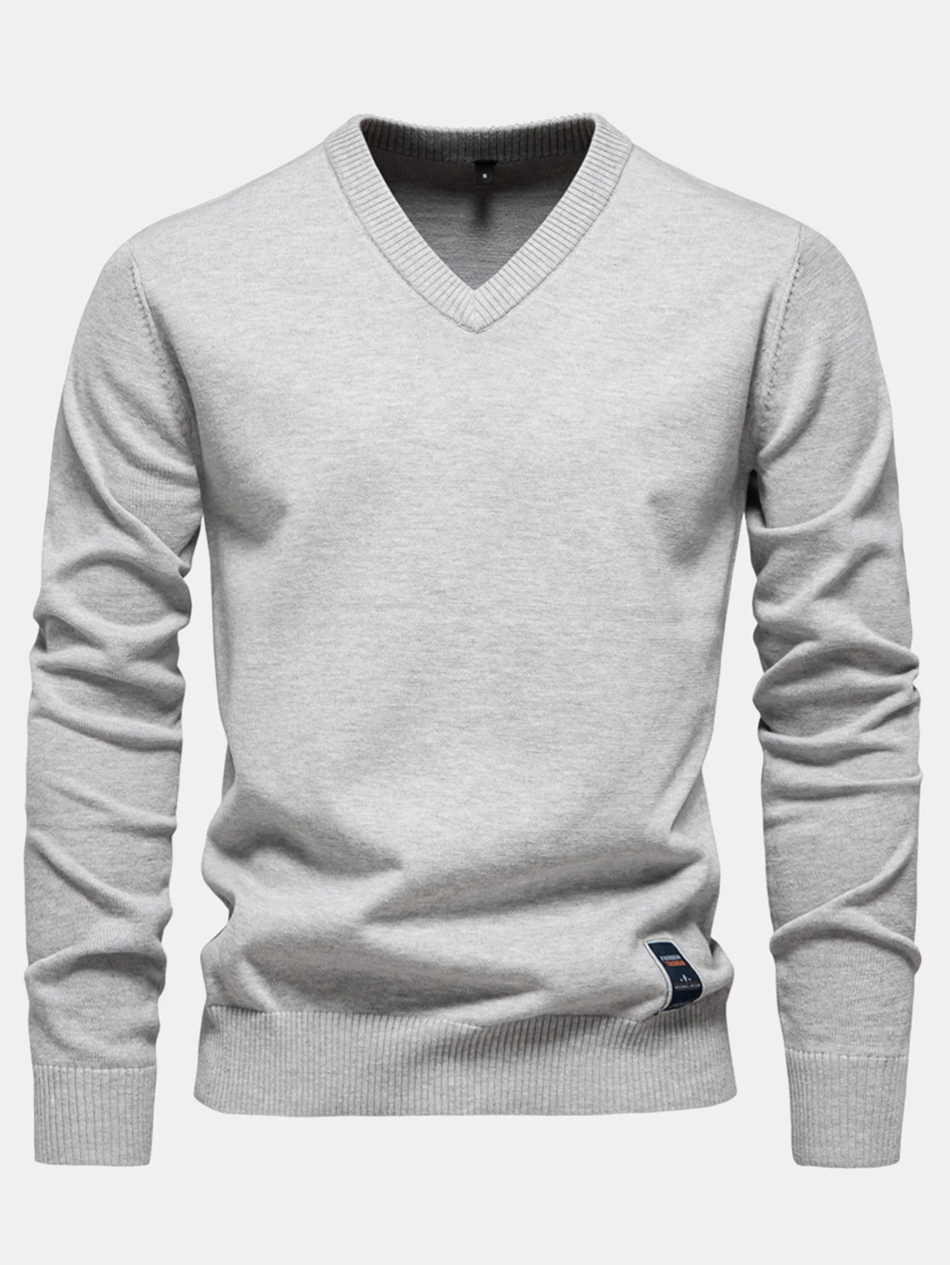 Langarm V-Ausschnitt Pullover - Image 12
