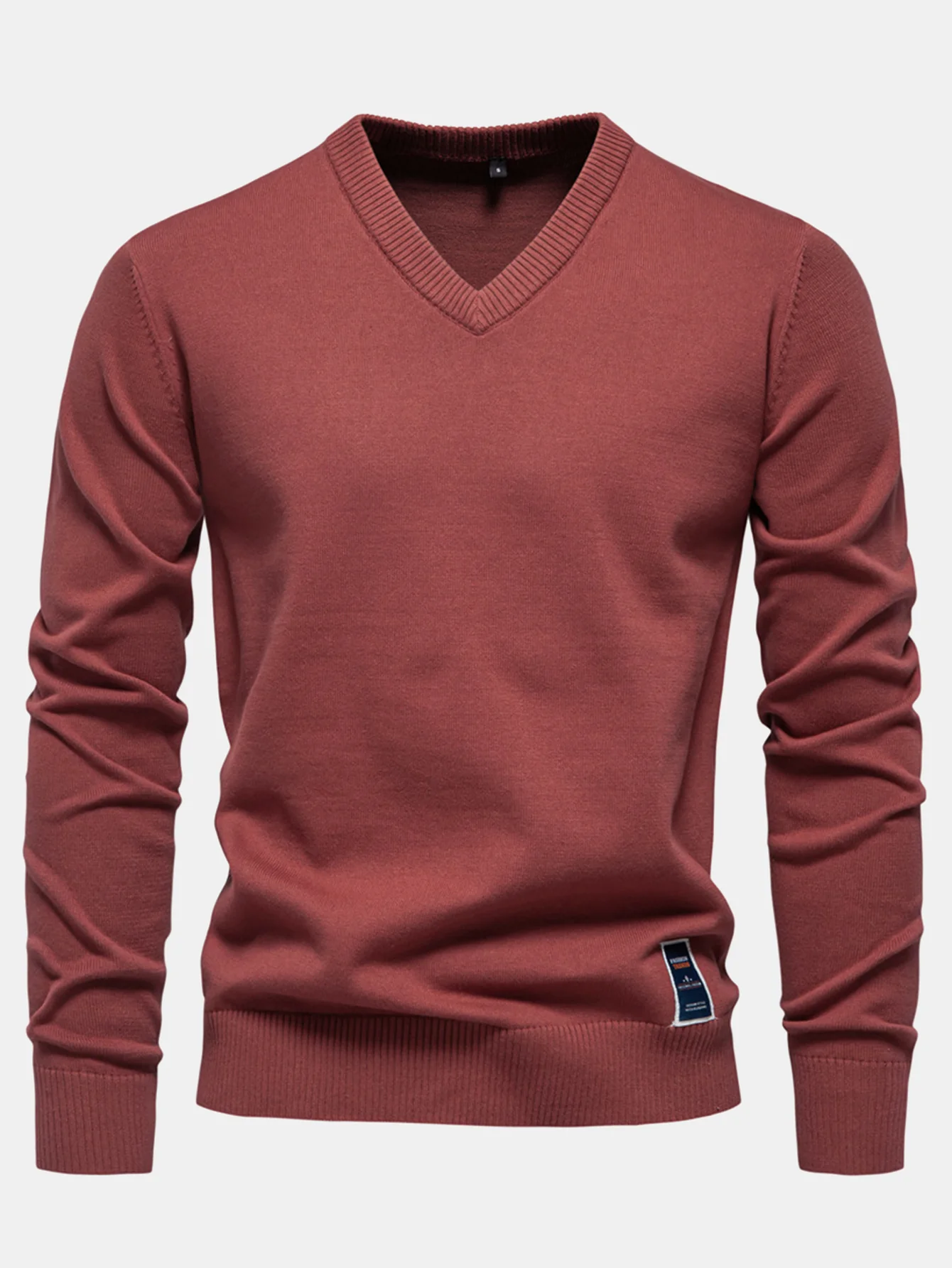 Langarm V-Ausschnitt Pullover - Image 14