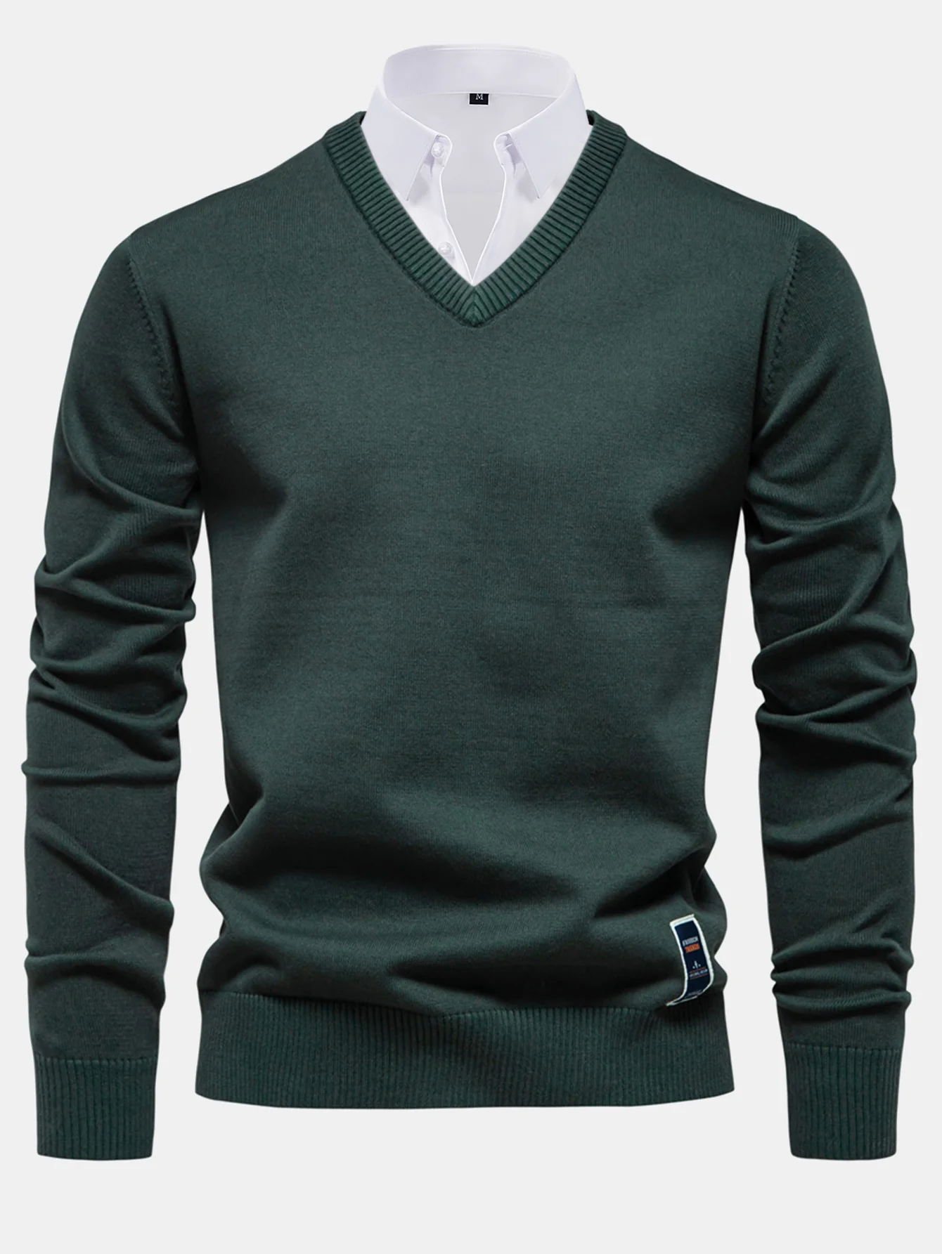 Langarm V-Ausschnitt Pullover - Image 15