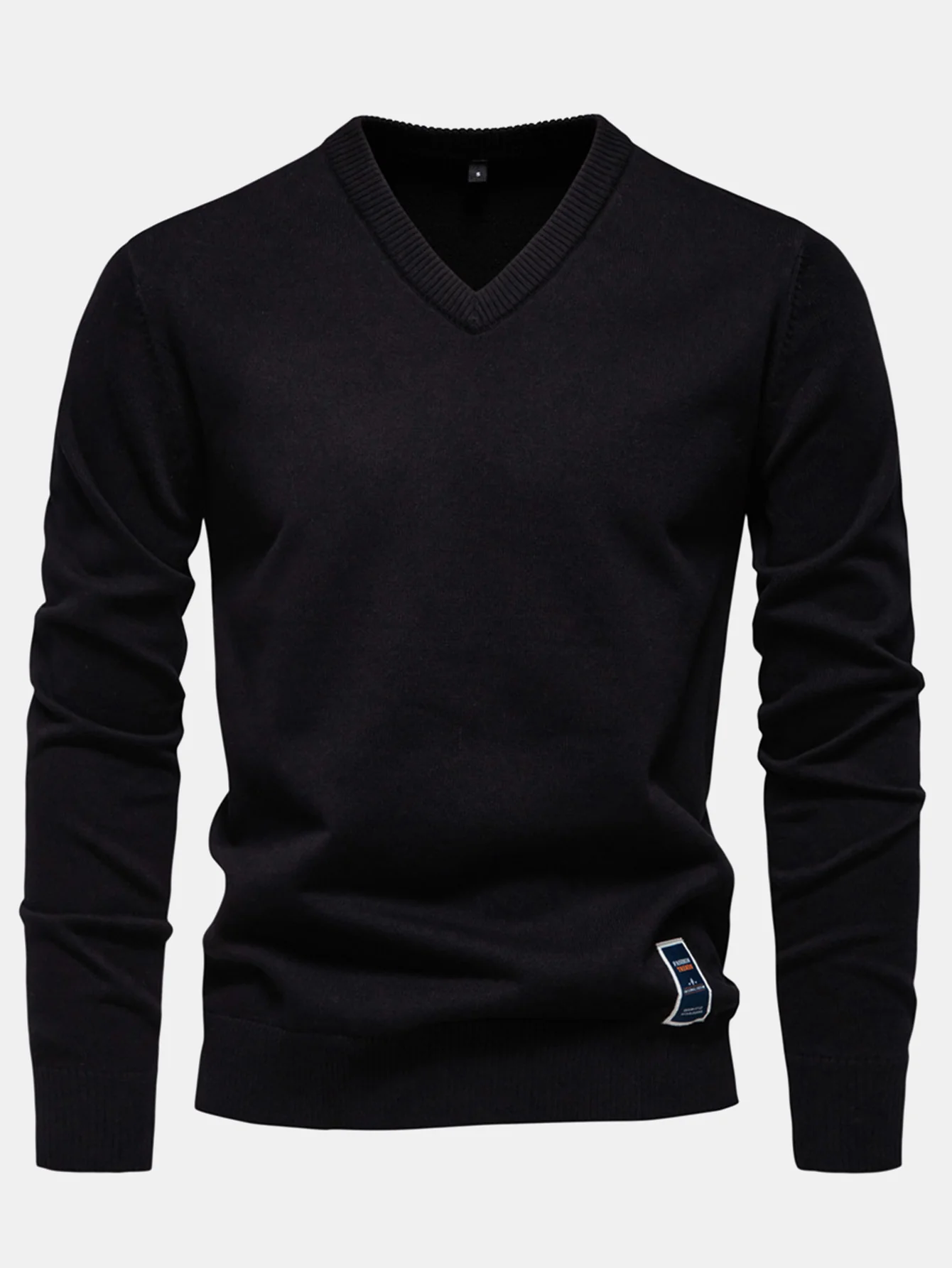 Langarm V-Ausschnitt Pullover - Image 4