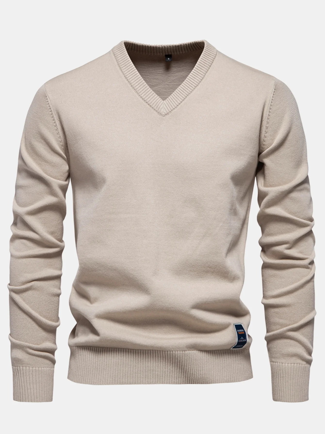 Langarm V-Ausschnitt Pullover - Image 6