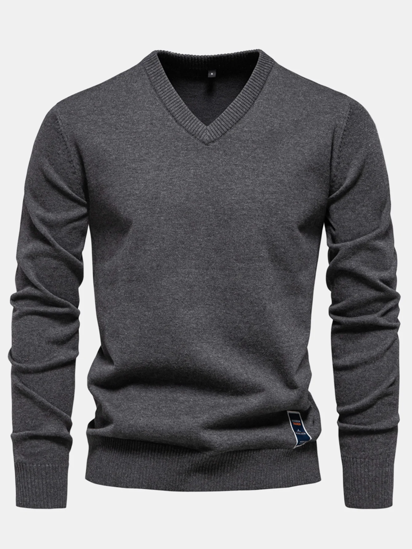 Langarm V-Ausschnitt Pullover - Image 7