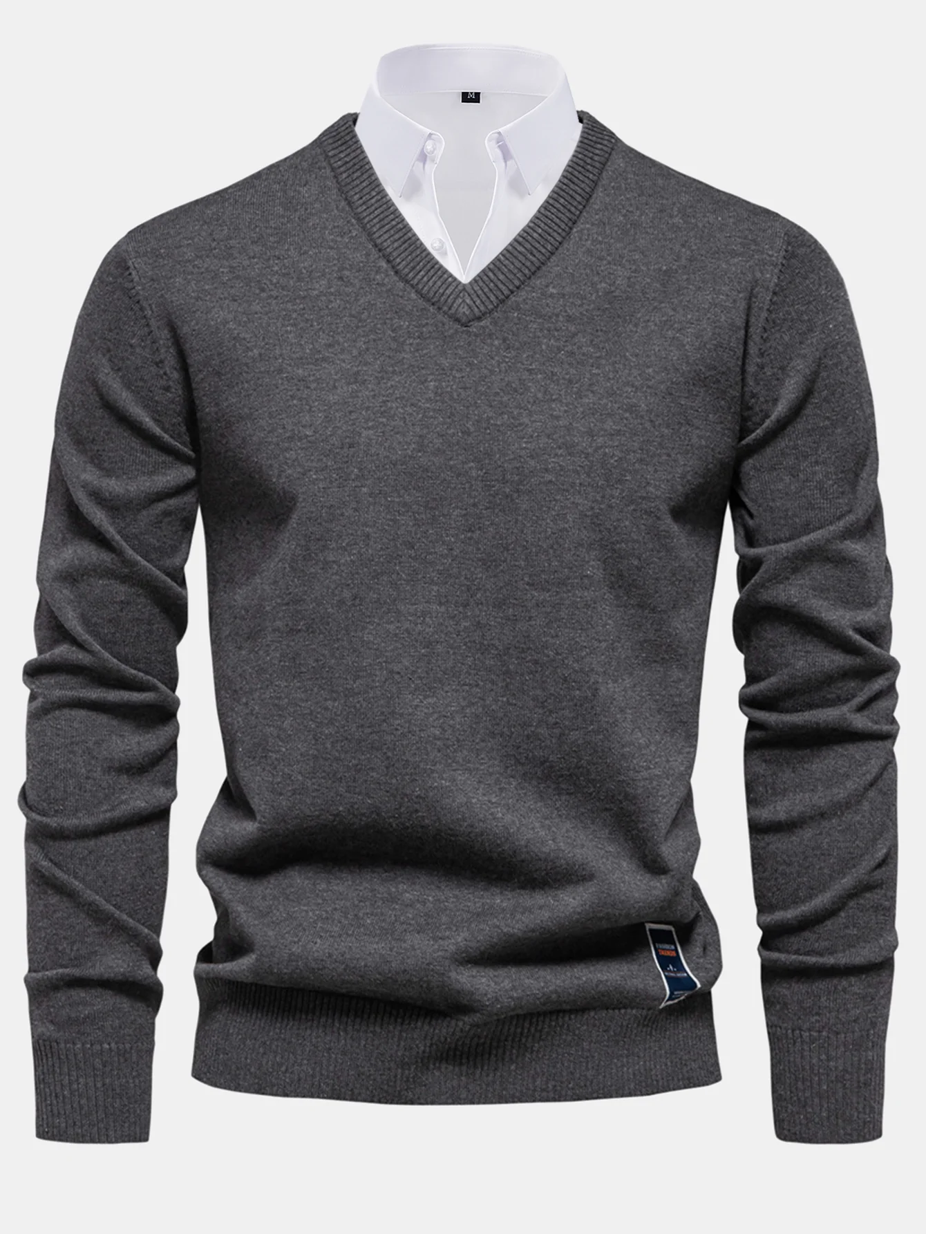 Langarm V-Ausschnitt Pullover - Image 8