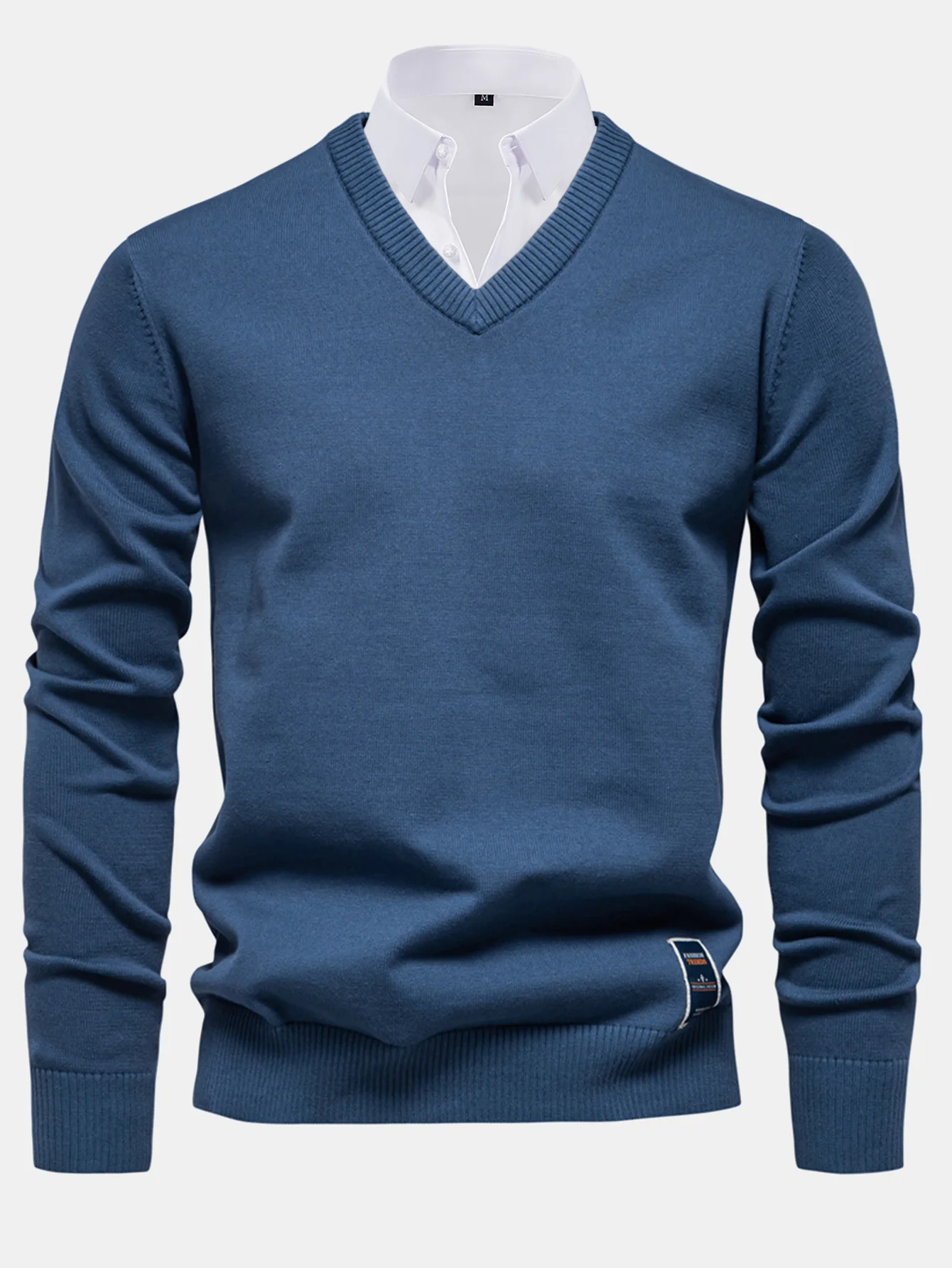 Langarm V-Ausschnitt Pullover - Image 9