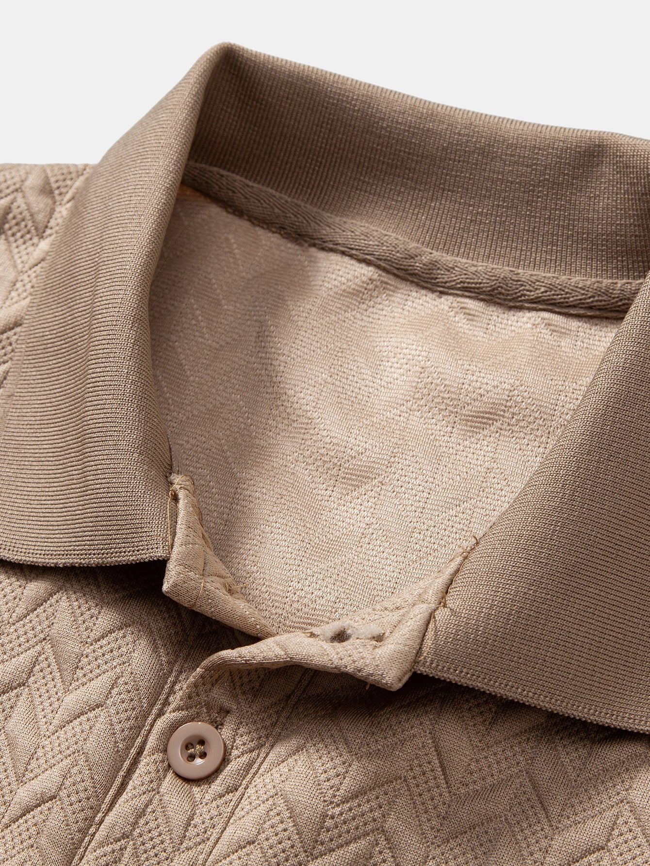 Langarm Wellen Jacquard Poloshirts Shirt - Image 13