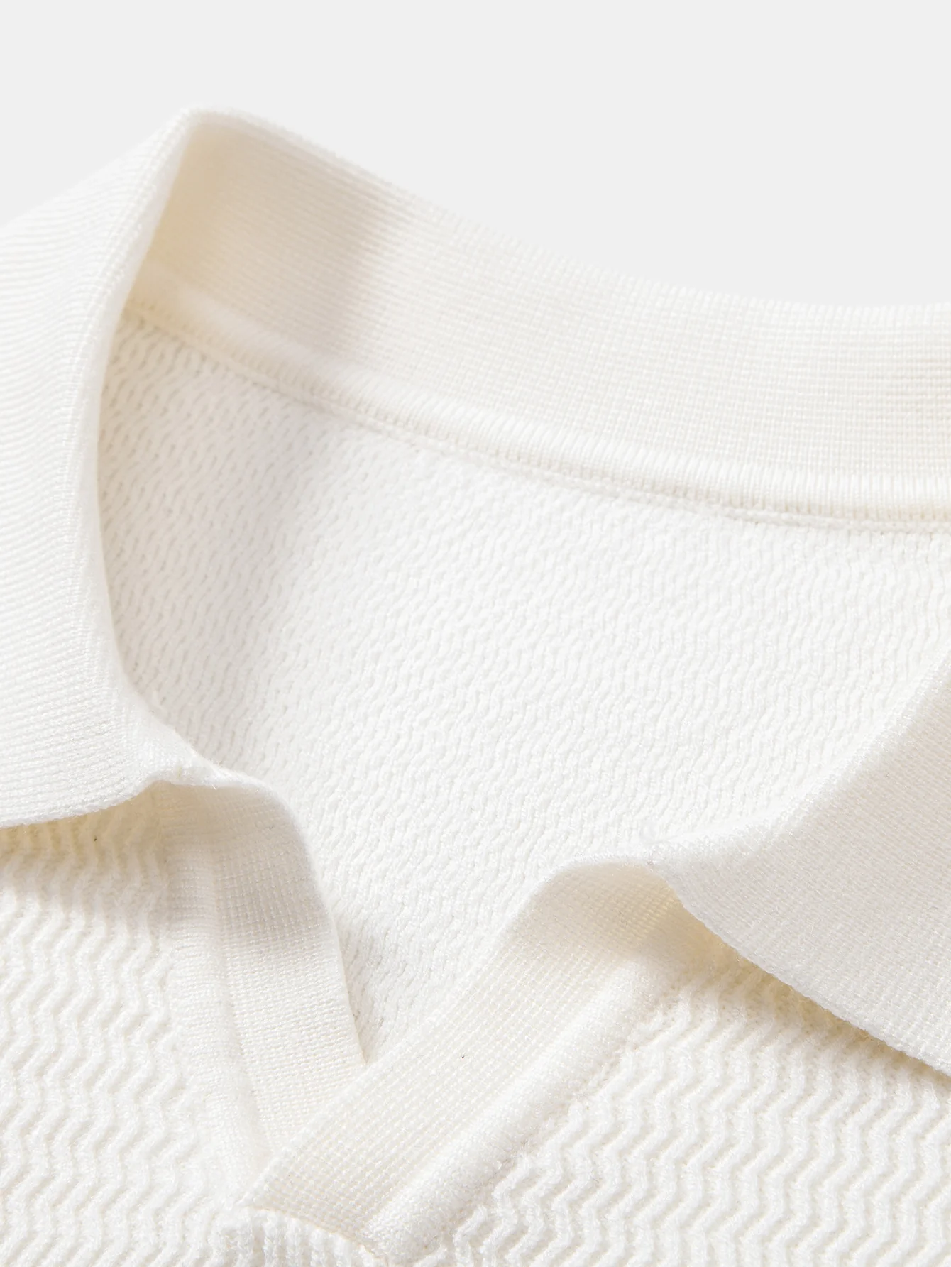 Langarm Wellen Jacquard V-Ausschnitt Strick Poloshirts Shirt - Image 11