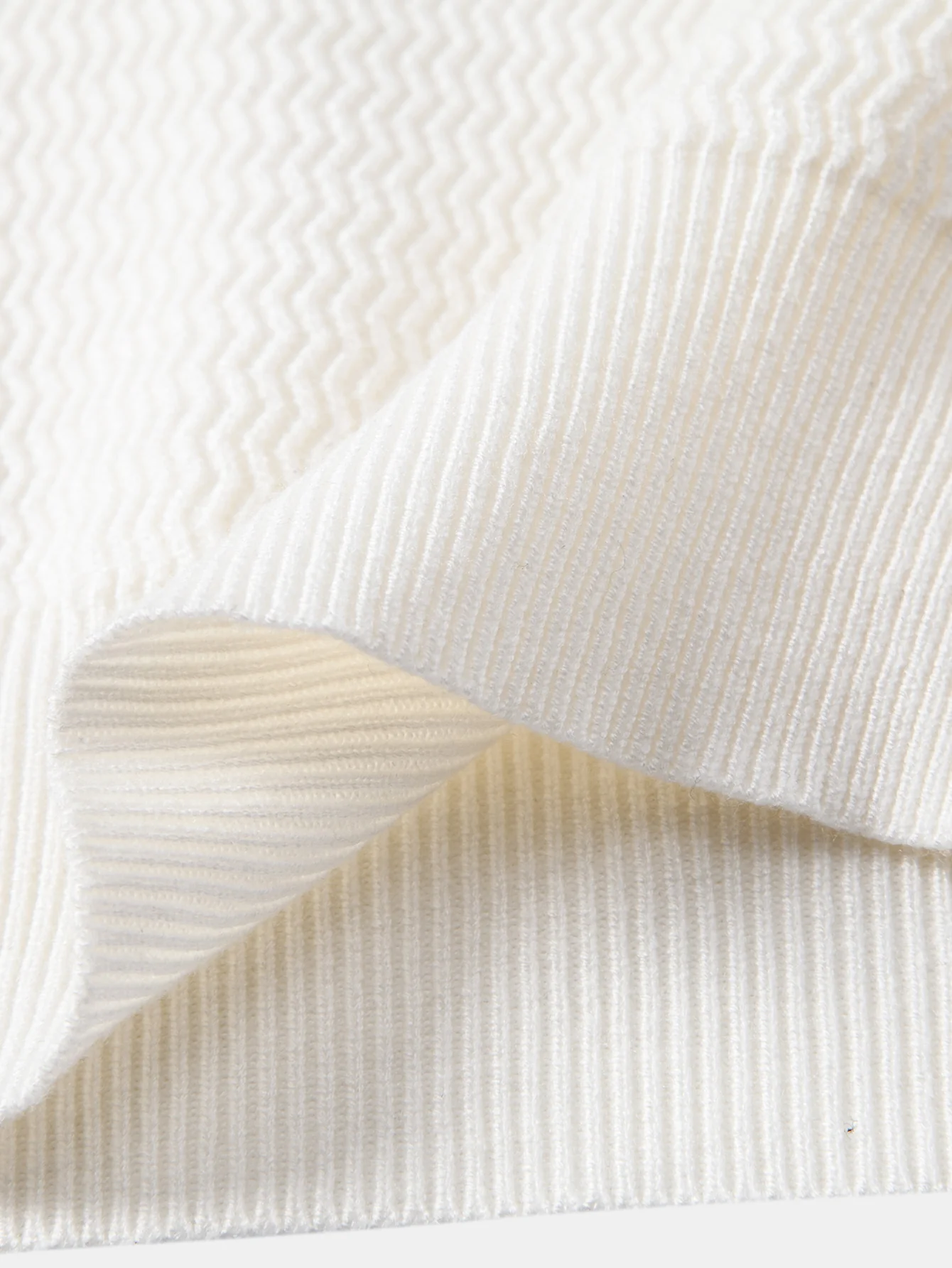 Langarm Wellen Jacquard V-Ausschnitt Strick Poloshirts Shirt - Image 12