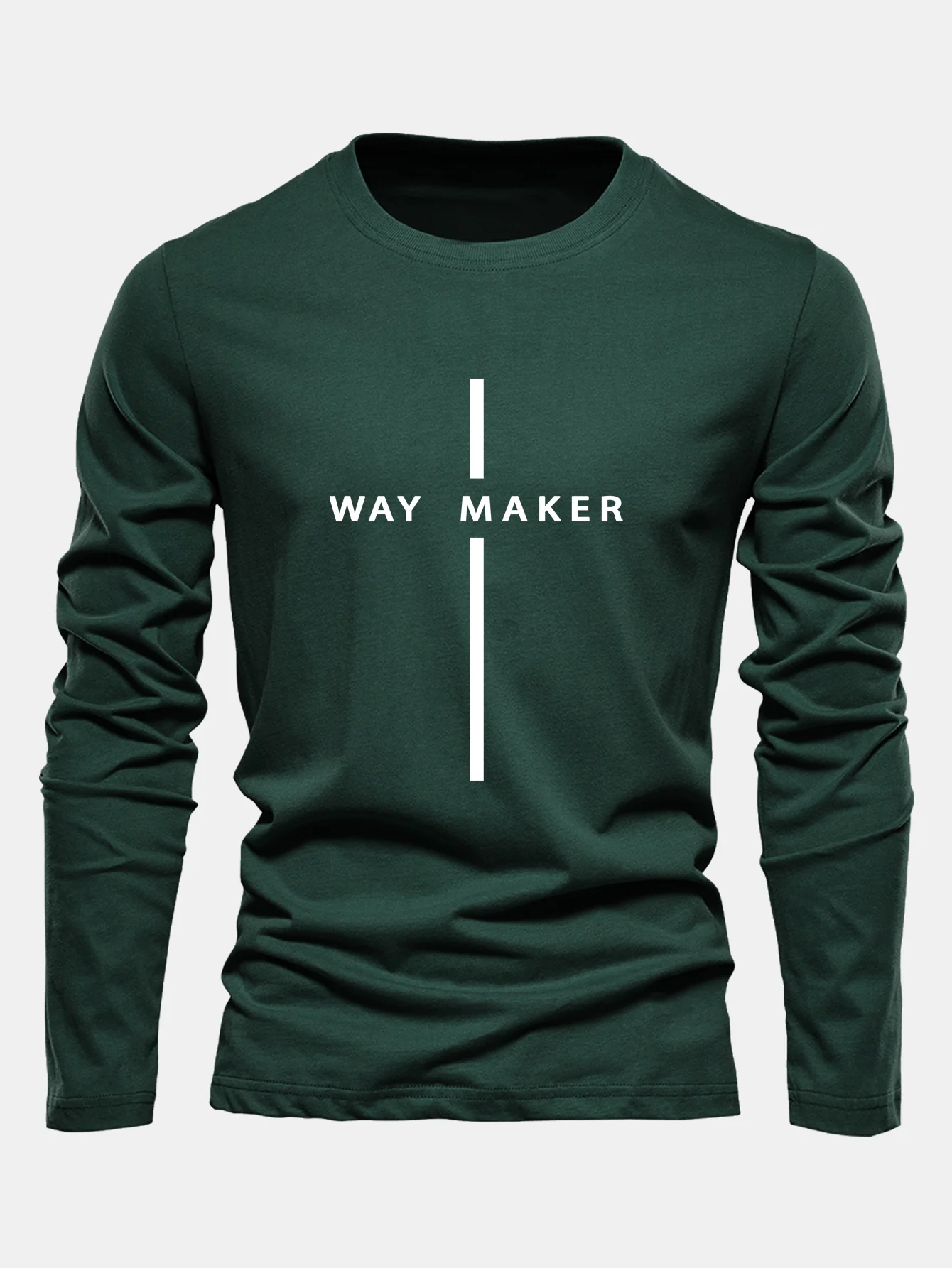 Langarm Way Maker Streifenmuster Baumwoll-T-Shirt - Image 5