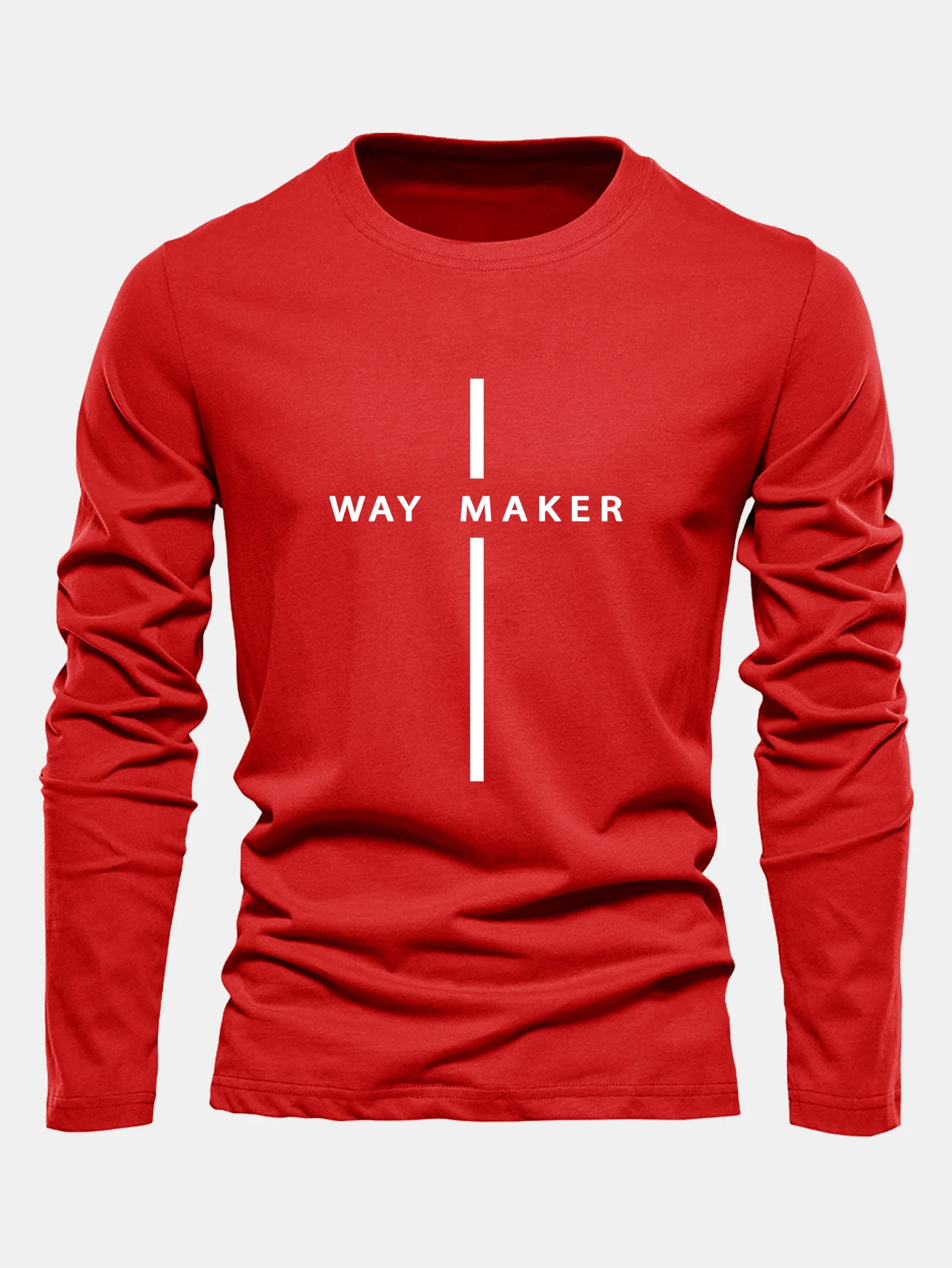 Langarm Way Maker Streifenmuster Baumwoll-T-Shirt - Image 6