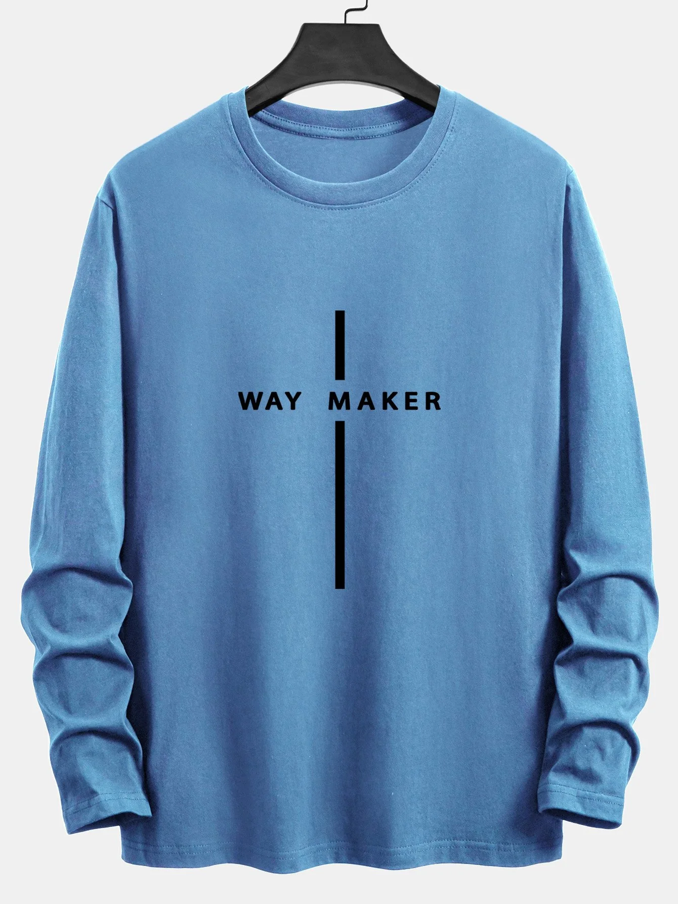 Langarm Way Maker Streifen Druck Baumwoll-T-Shirt - Image 10