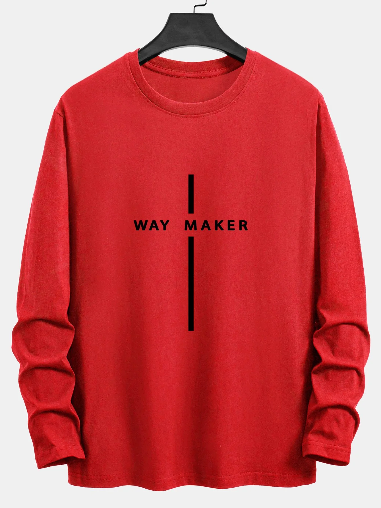 Langarm Way Maker Streifen Druck Baumwoll-T-Shirt - Image 11
