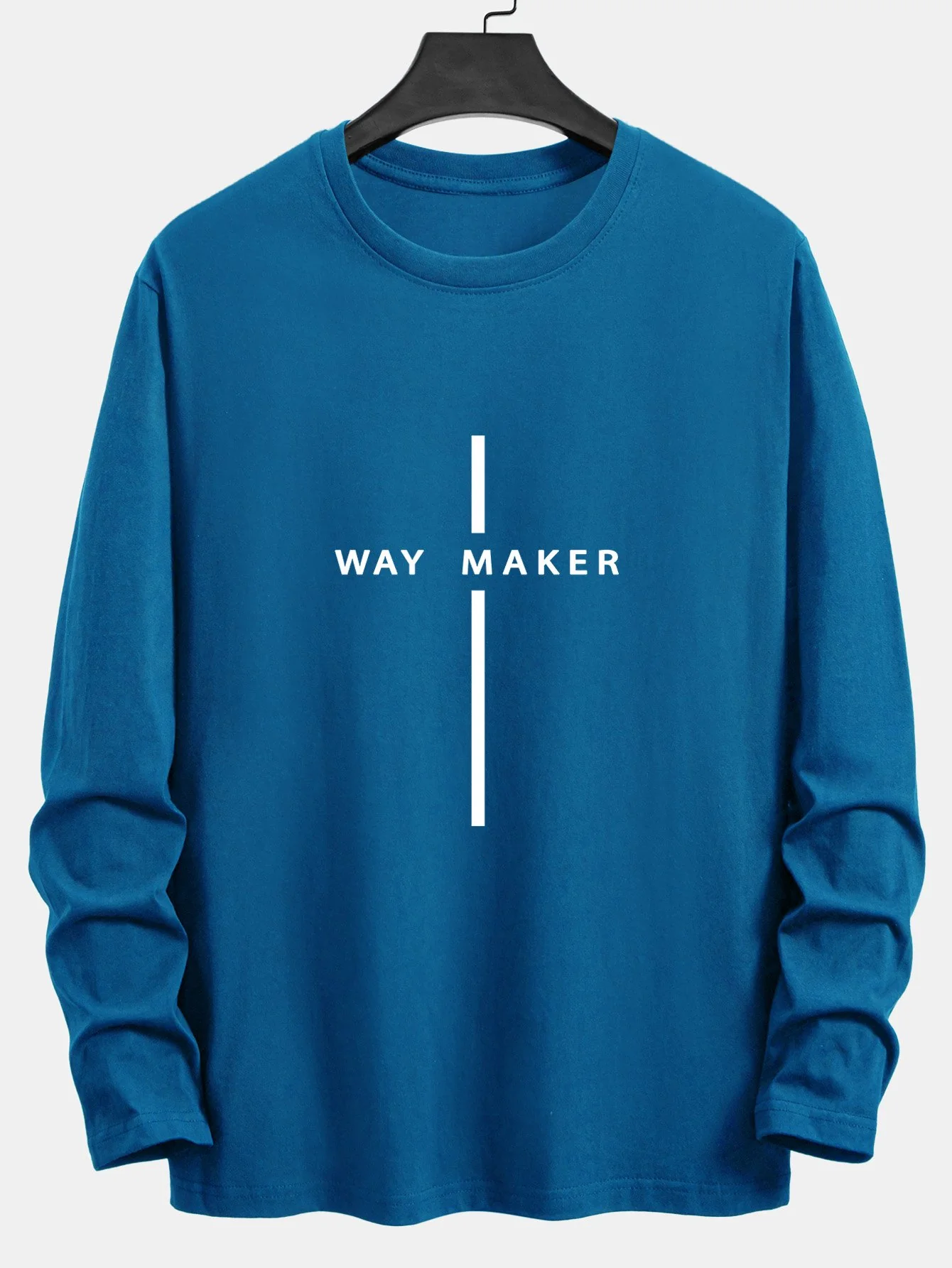 Langarm Way Maker Streifen Druck Baumwoll-T-Shirt - Image 6
