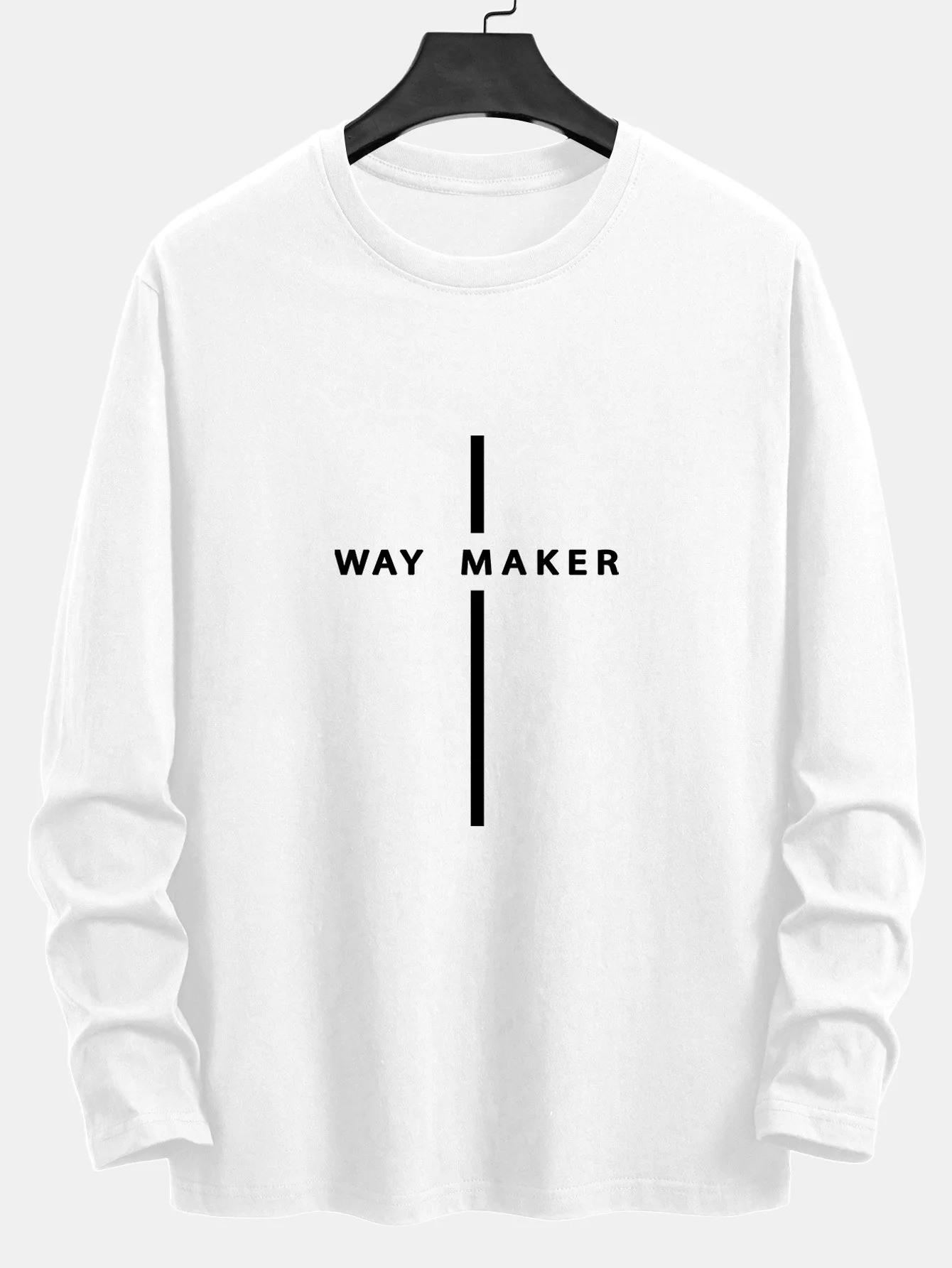 Langarm Way Maker Streifen Druck Baumwoll-T-Shirt - Image 7