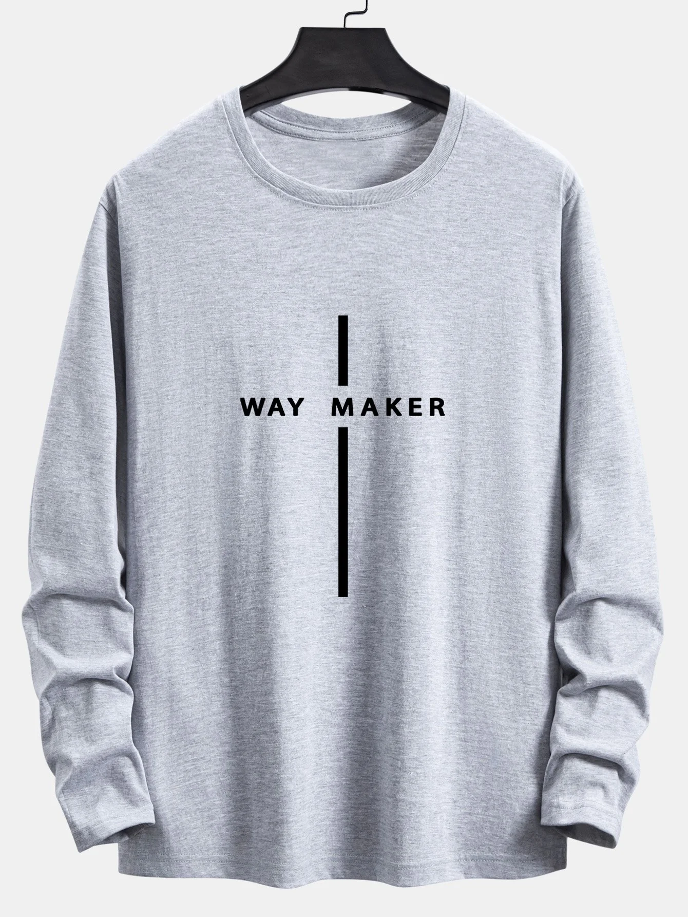 Langarm Way Maker Streifen Druck Baumwoll-T-Shirt - Image 8