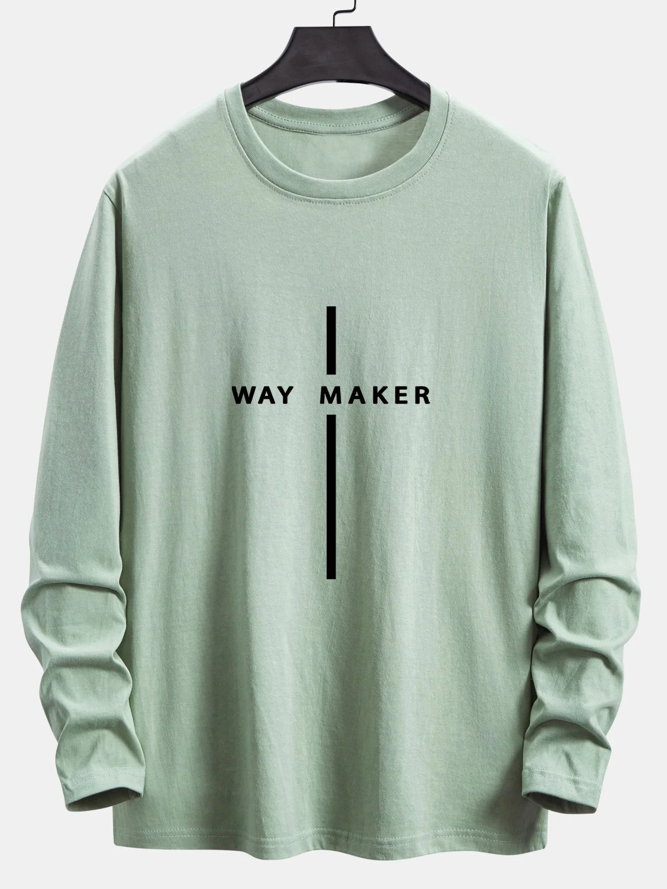 Langarm Way Maker Streifen Druck Baumwoll-T-Shirt - Image 9