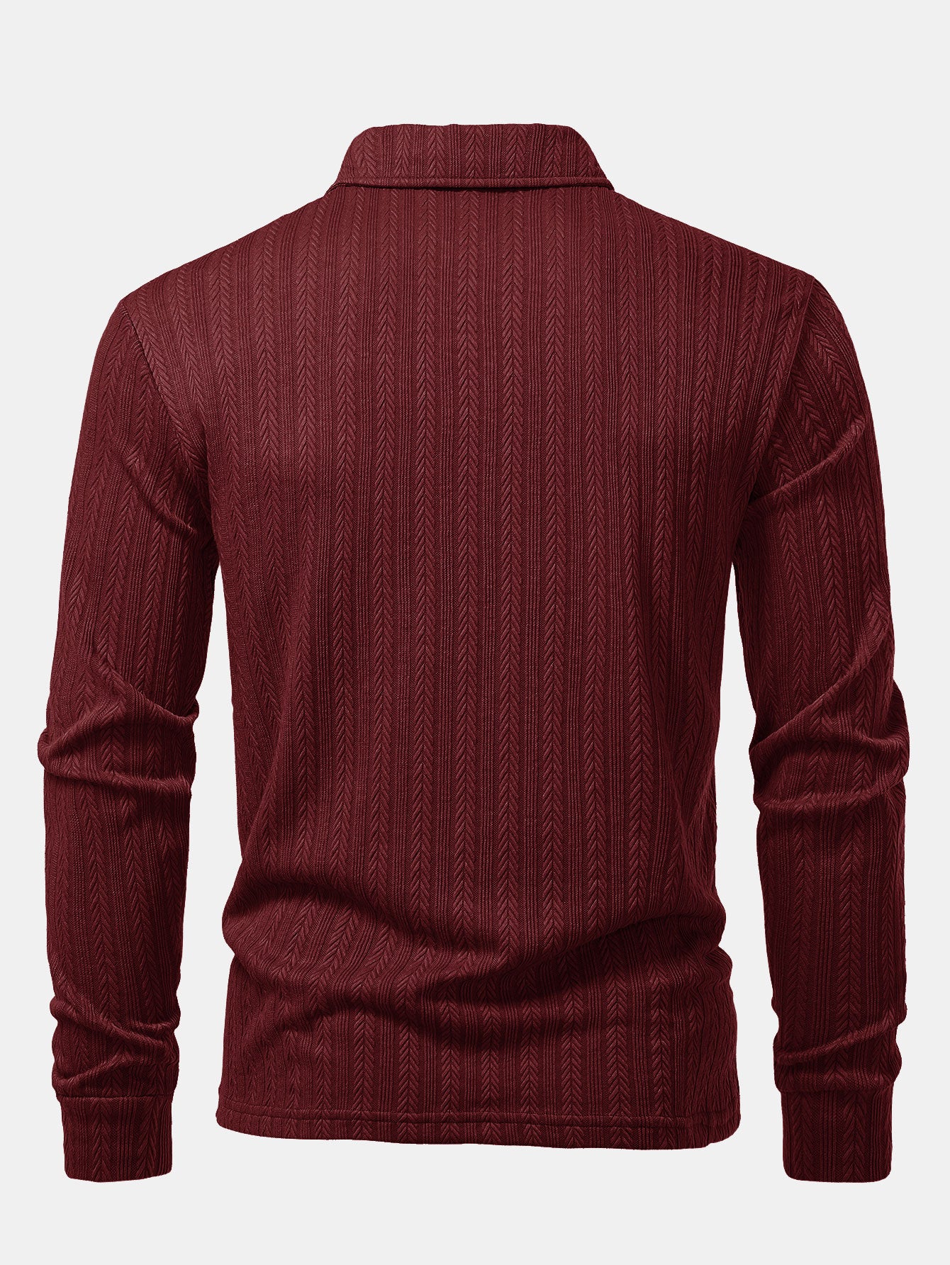 Langarm Weizenähren Jacquard Poloshirts Shirt - Image 10