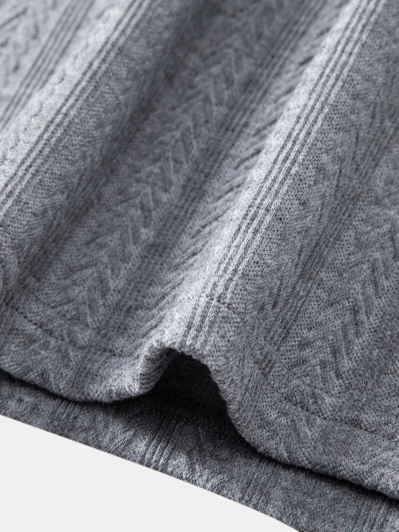 Langarm Weizenähren Jacquard Poloshirts Shirt - Image 14