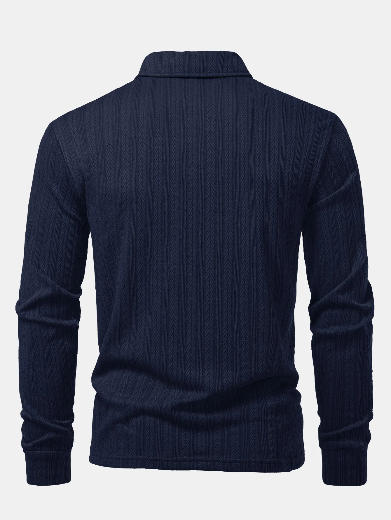 Langarm Weizenähren Jacquard Poloshirts Shirt - Image 2