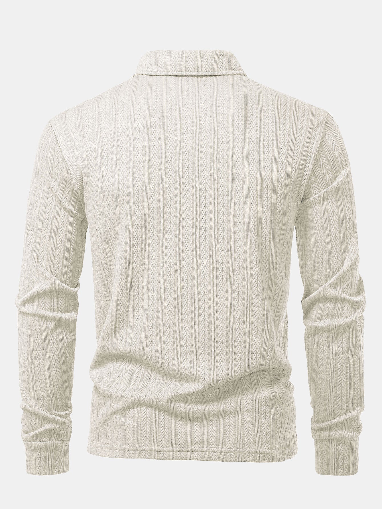 Langarm Weizenähren Jacquard Poloshirts Shirt - Image 4