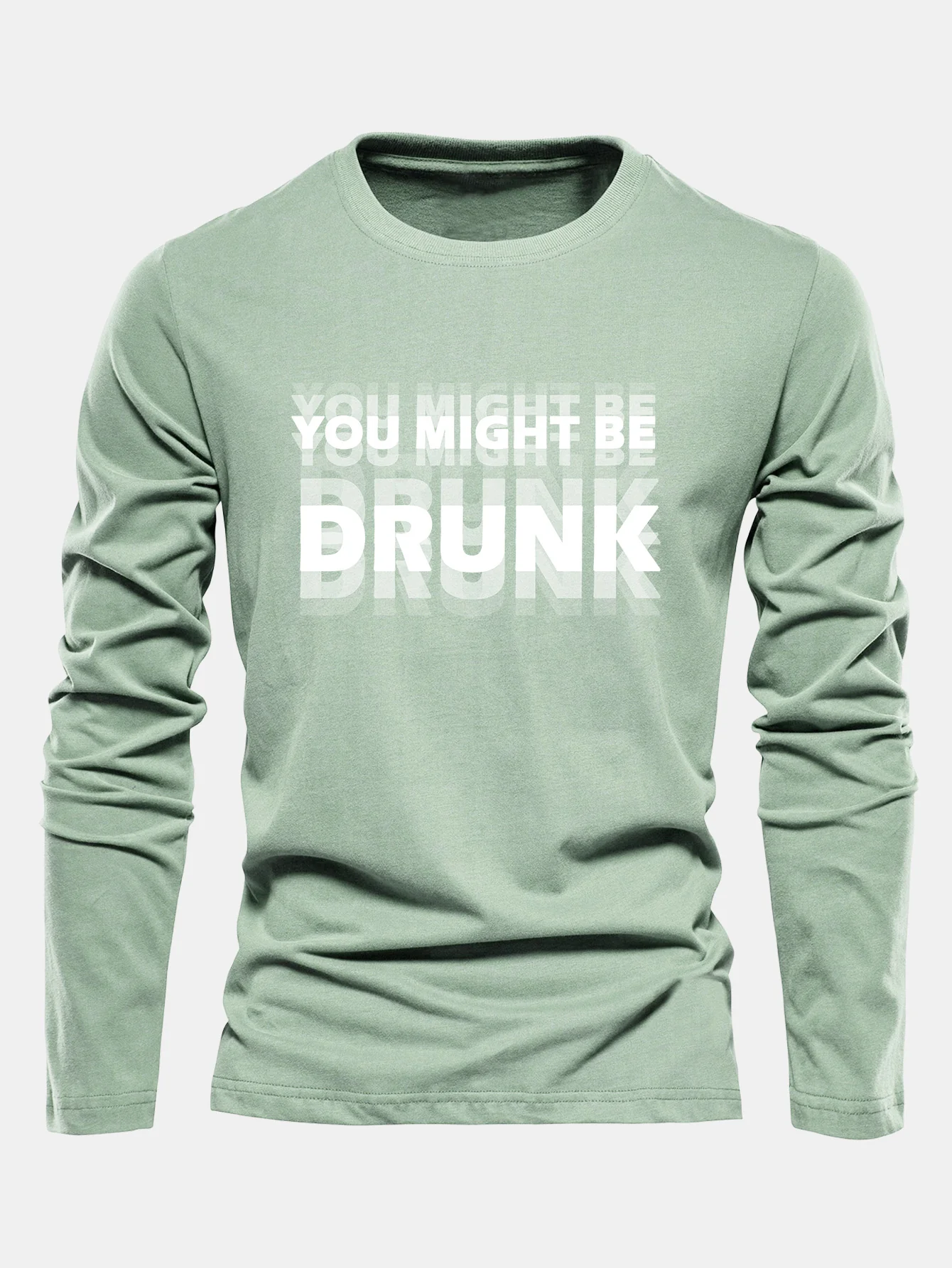 Langarm Du Könntest Betrunken Sein Druck Baumwoll-T-Shirt - Image 10